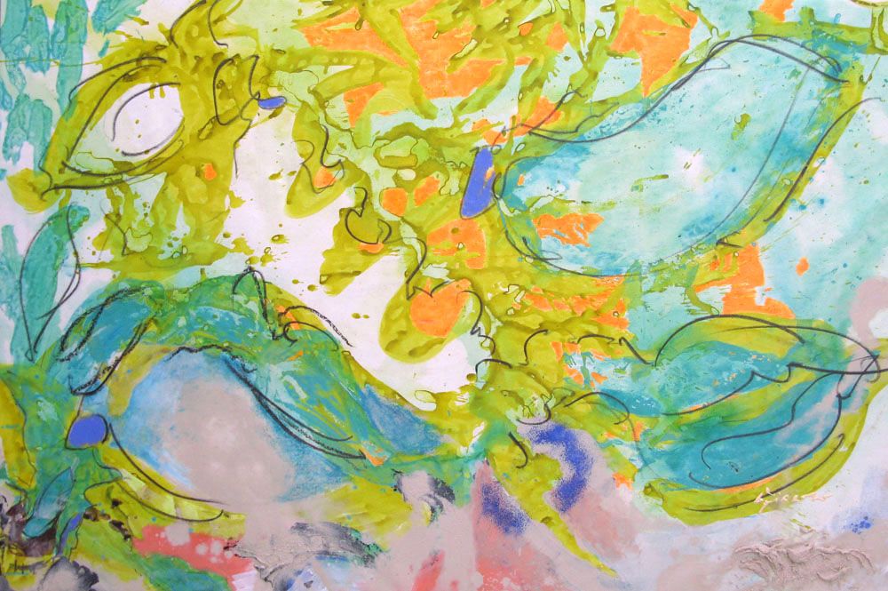 Tableau de GIACOMO a pour titre HISTOIRE DE FLEURS style abstrait dim : GIACOMOprix:1500