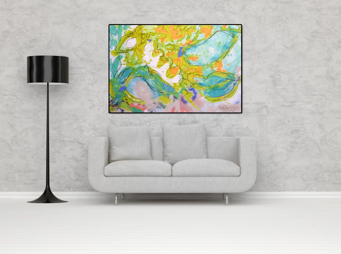 Tableau de GIACOMO a pour titre HISTOIRE DE FLEURS style abstrait dim : GIACOMOprix:1500