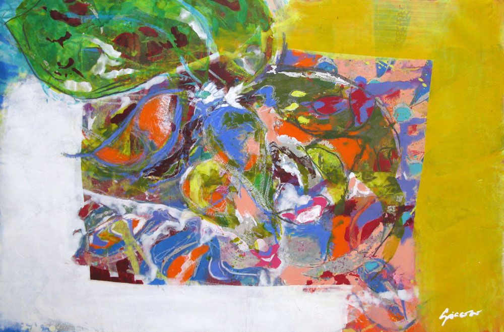 Tableau de GIACOMO a pour titre TROPIQUES style abstrait dim : GIACOMOprix:1500