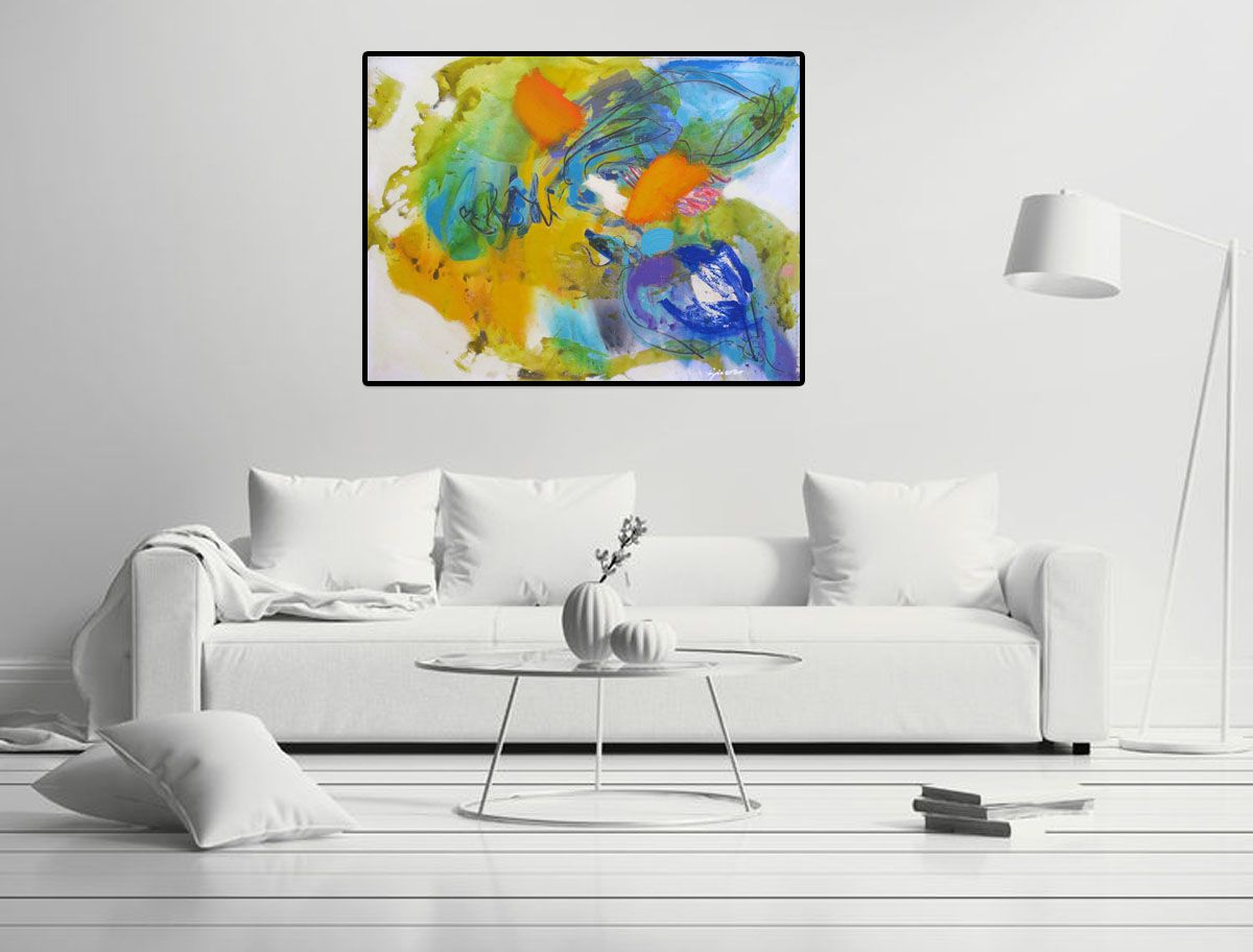 Tableau de GIACOMO a pour titre JARDIN ET VENT style abstrait dim : GIACOMOprix:1500
