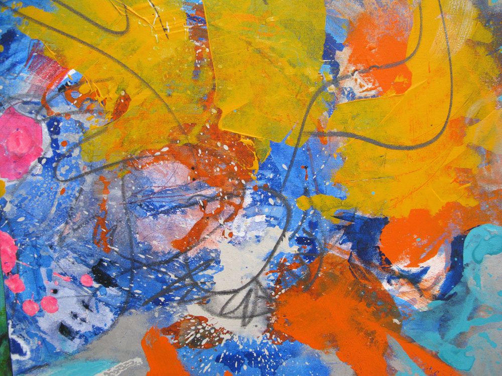 Tableau de GIACOMO a pour titre UNE FLEUR A LA MER style abstrait dim : GIACOMOprix: