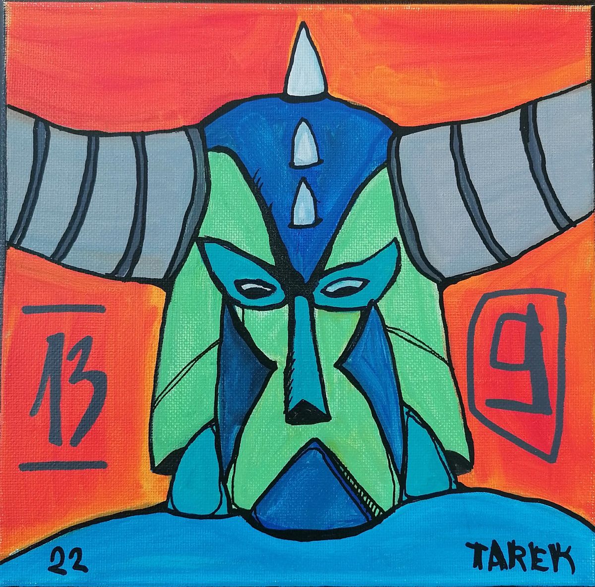 Tableau de TAREK a pour titre Golgoth 13 style street art dim : TAREKprix:140