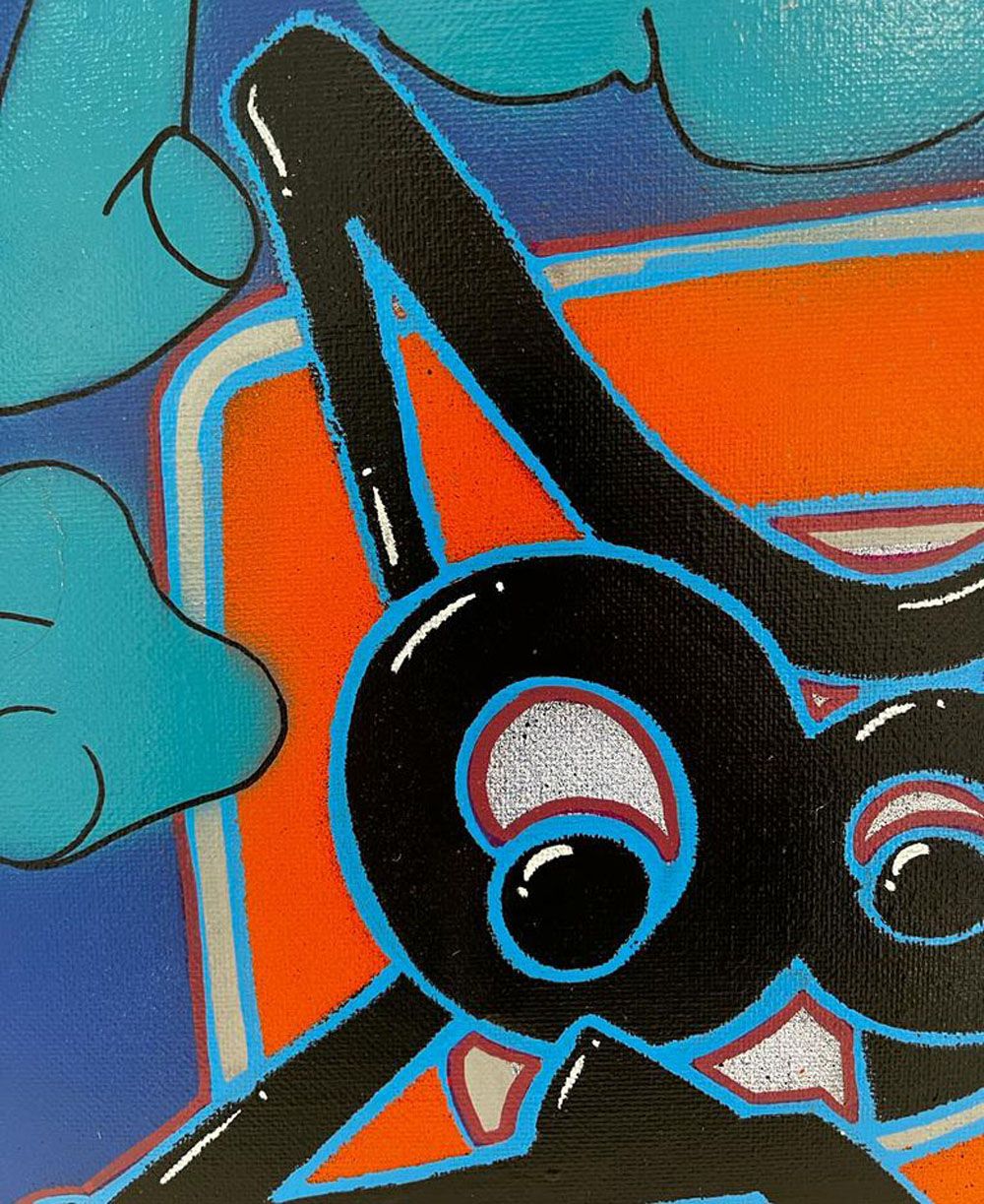Tableau de GUTI a pour titre LIBERTE style graffiti, street art dim : GUTIprix:150