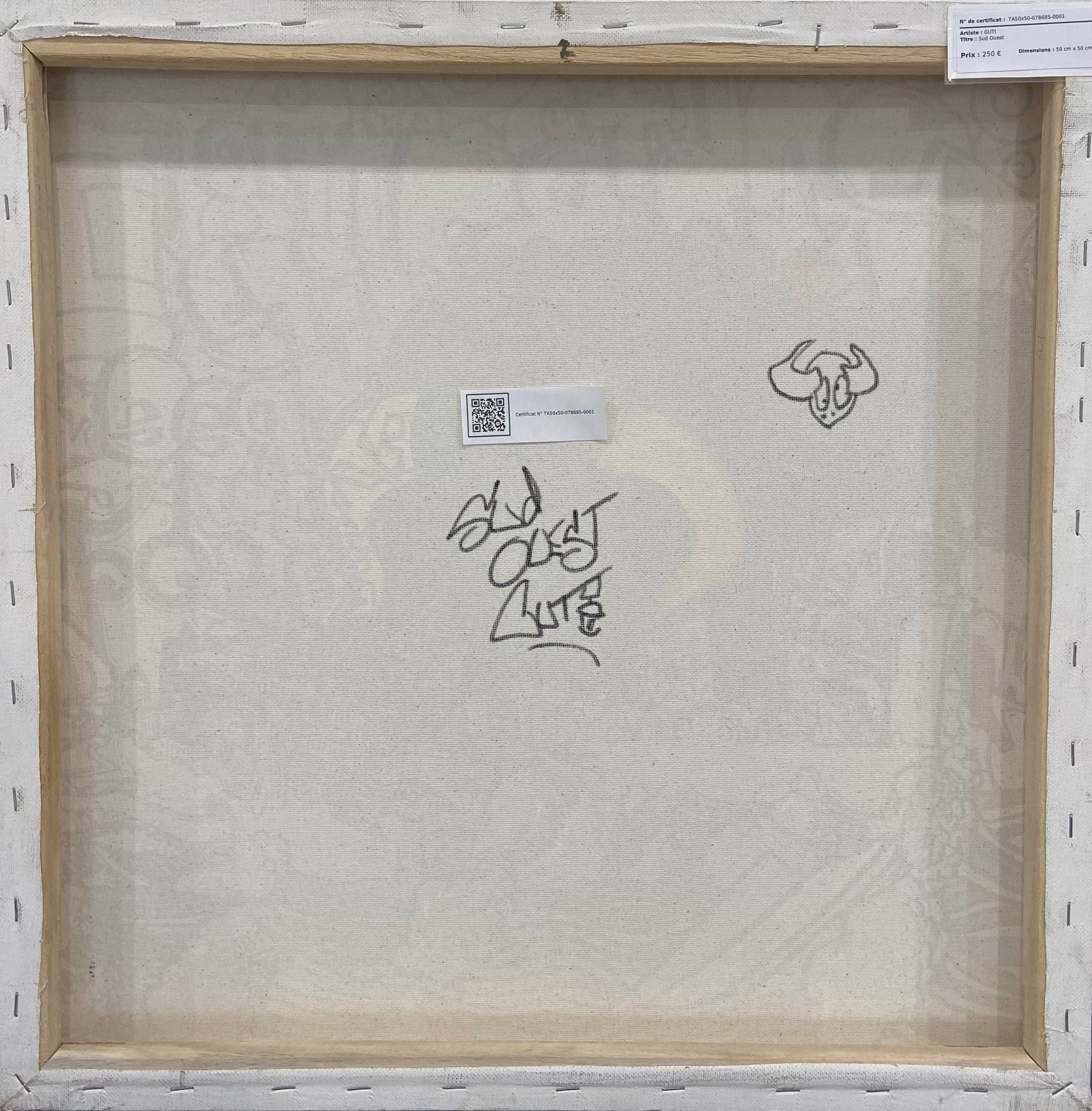Tableau de GUTI a pour titre Sud Ouest style street art dim : GUTIprix:250