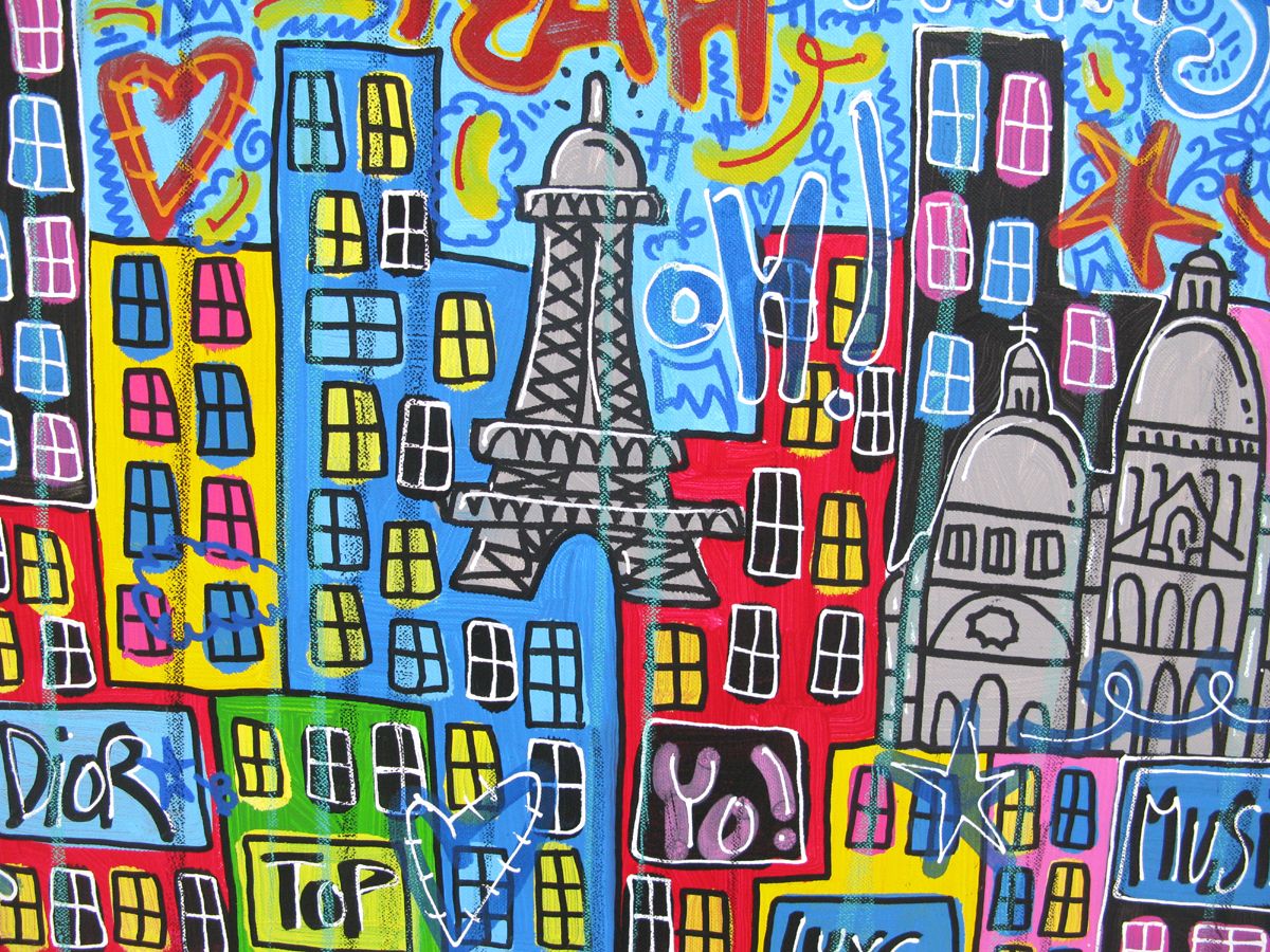 Tableau de RICO SAB a pour titre Good Vibes Paris style street pop art, street art dim : RICO SABprix:800