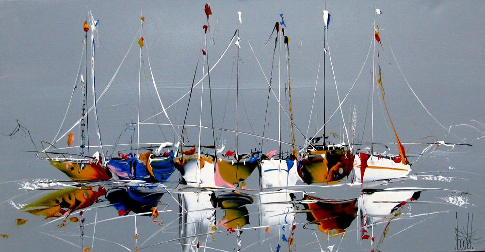 Tableau de F. BOUTET a pour titre MARINE ABSTRAITE 2024-50 style abstrait dim : F. BOUTETprix:600