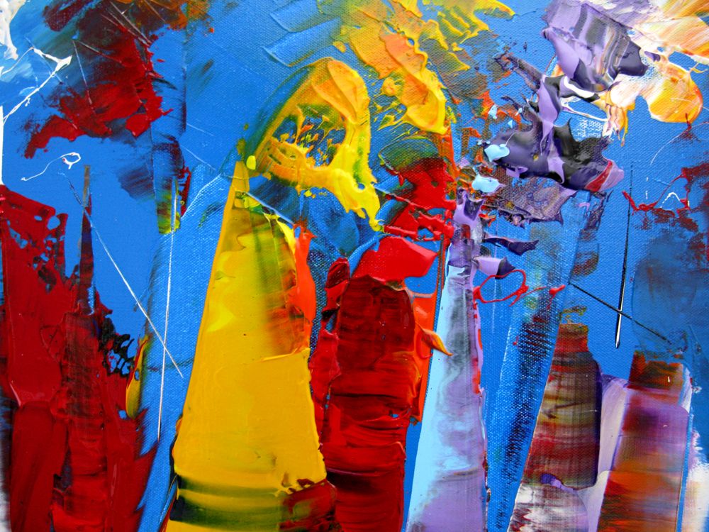 Tableau de F. BOUTET a pour titre REGATE A LA TOMBE DE LA NUIT style abstrait dim : F. BOUTETprix:900