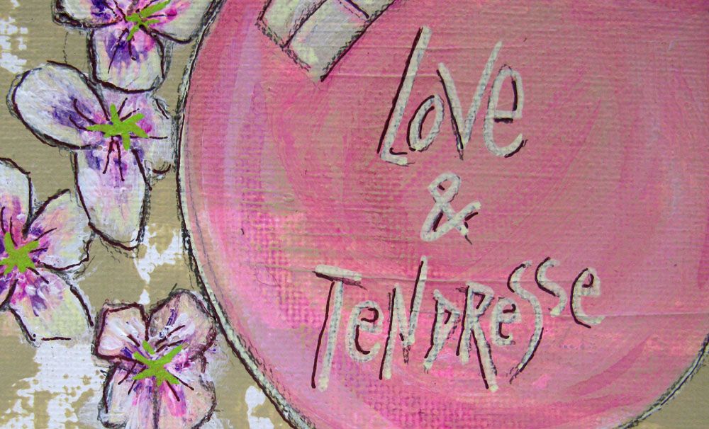 Tableau de CACOU a pour titre Love & tendresse style figuratif, graphique dim : CACOUprix:80