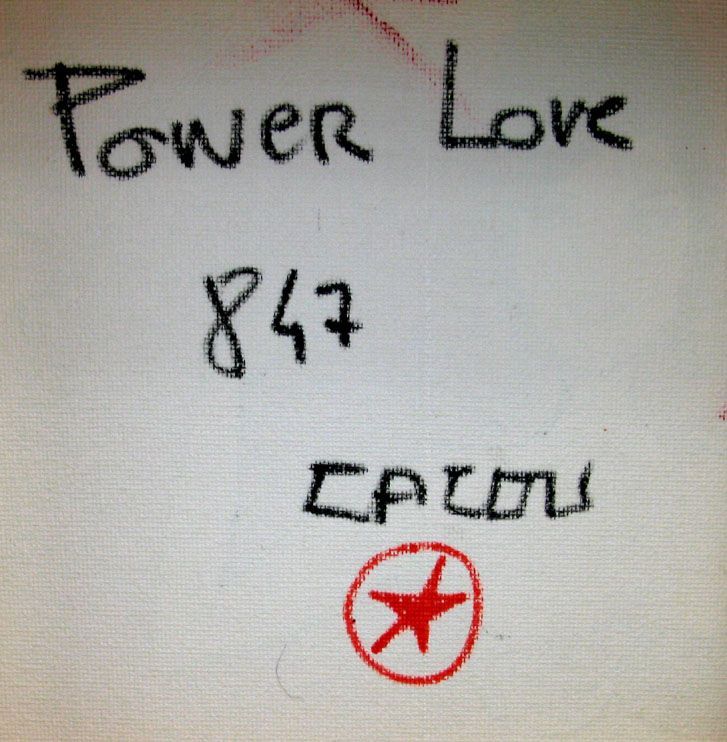 Tableau de CACOU a pour titre LOVE POWER style graphique dim : CACOUprix:80