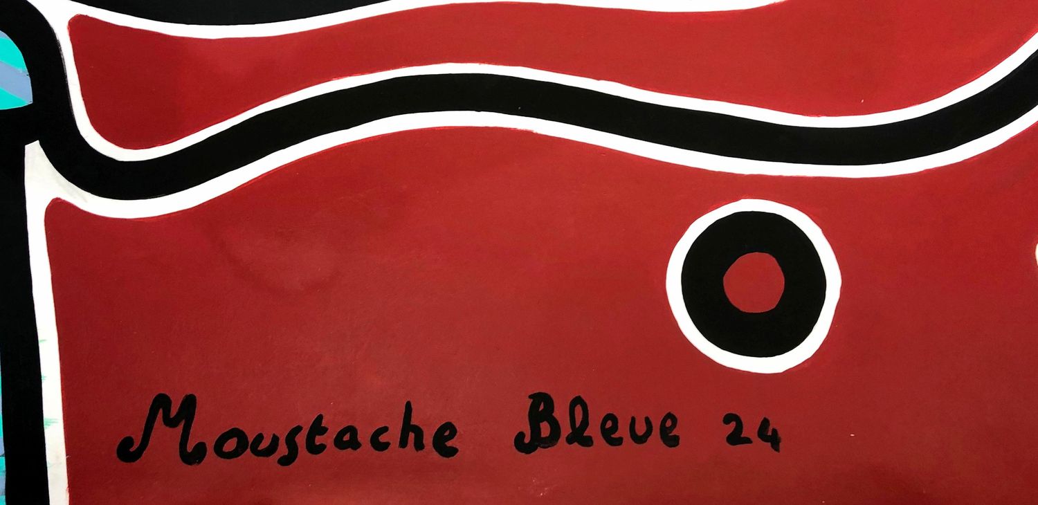 Dessin de MOUSTACHE BLEUE a pour titre On aime la vie style figuratif dim : MOUSTACHE BLEUEprix:220