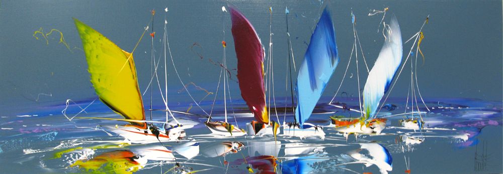 Tableau de F. BOUTET a pour titre MARINE ABSTRAITE 2024-61 style abstrait dim : F. BOUTETprix:700