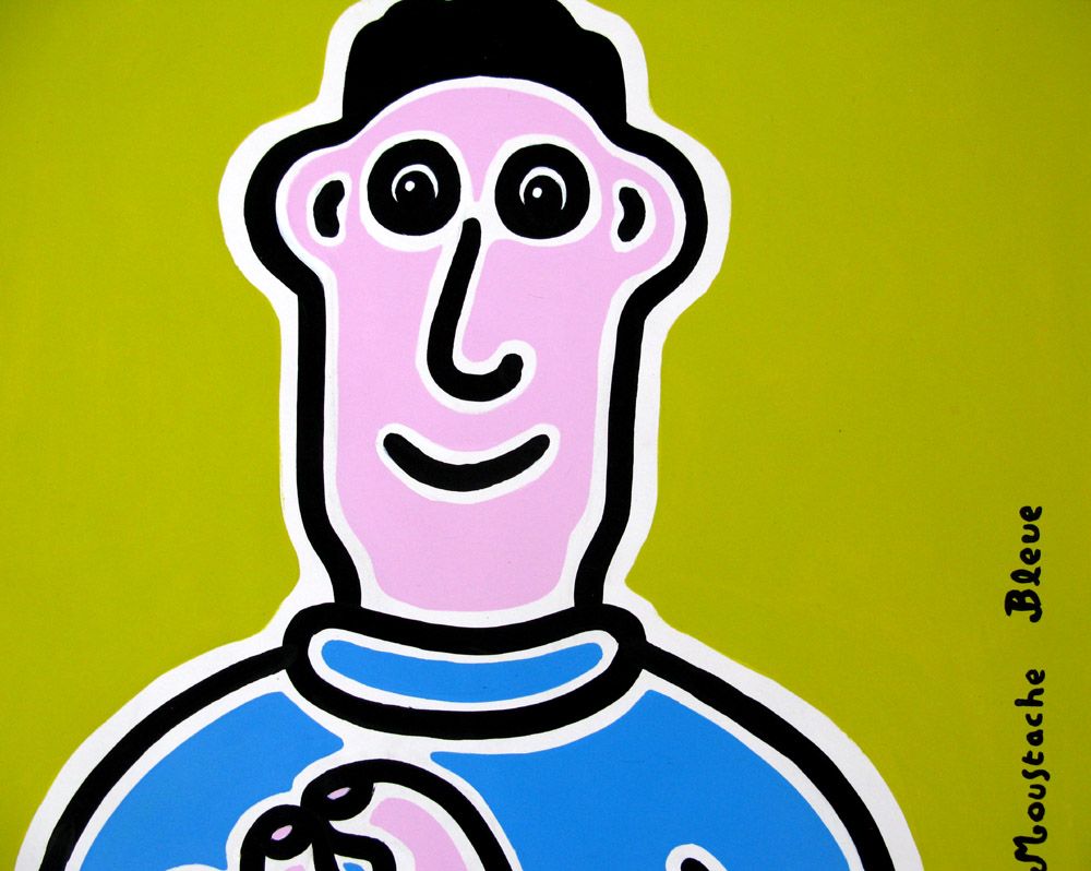 Dessin de MOUSTACHE BLEUE a pour titre Live slowly style figuratif dim : MOUSTACHE BLEUEprix:120