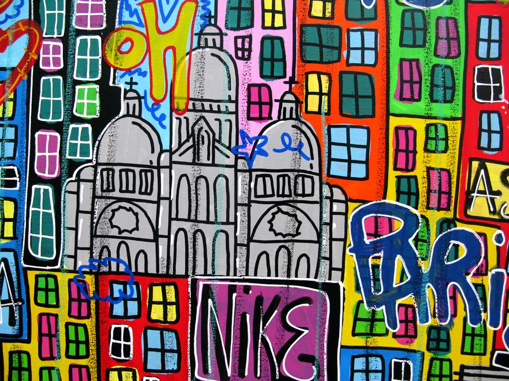 Tableau de RICO SAB a pour titre AMAZING PARIS style street pop art, street art dim : RICO SABprix:950