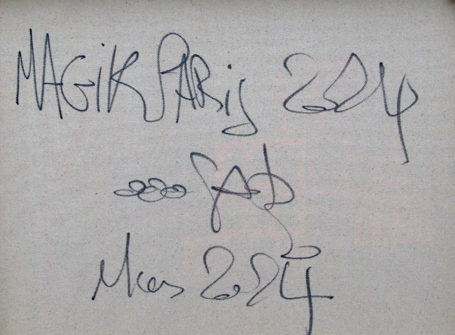Tableau de RICO SAB a pour titre MAGIK PARIS 2024 style street pop art, street art dim : RICO SABprix:1650