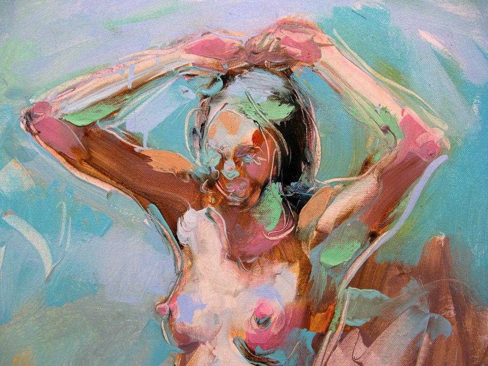 Tableau de OLENA SINIUHINA a pour titre Matinée au bord de l'eau style figuratif dim : OLENA SINIUHINAprix:350