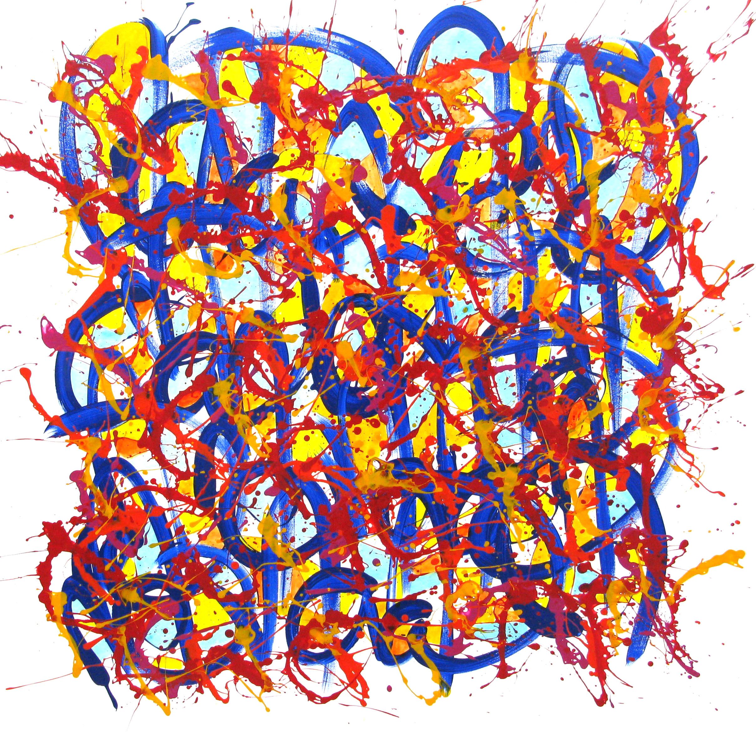 Tableau de STEPHANE RIME a pour titre NO NAME E4 style abstrait dim : STEPHANE RIMEprix:850