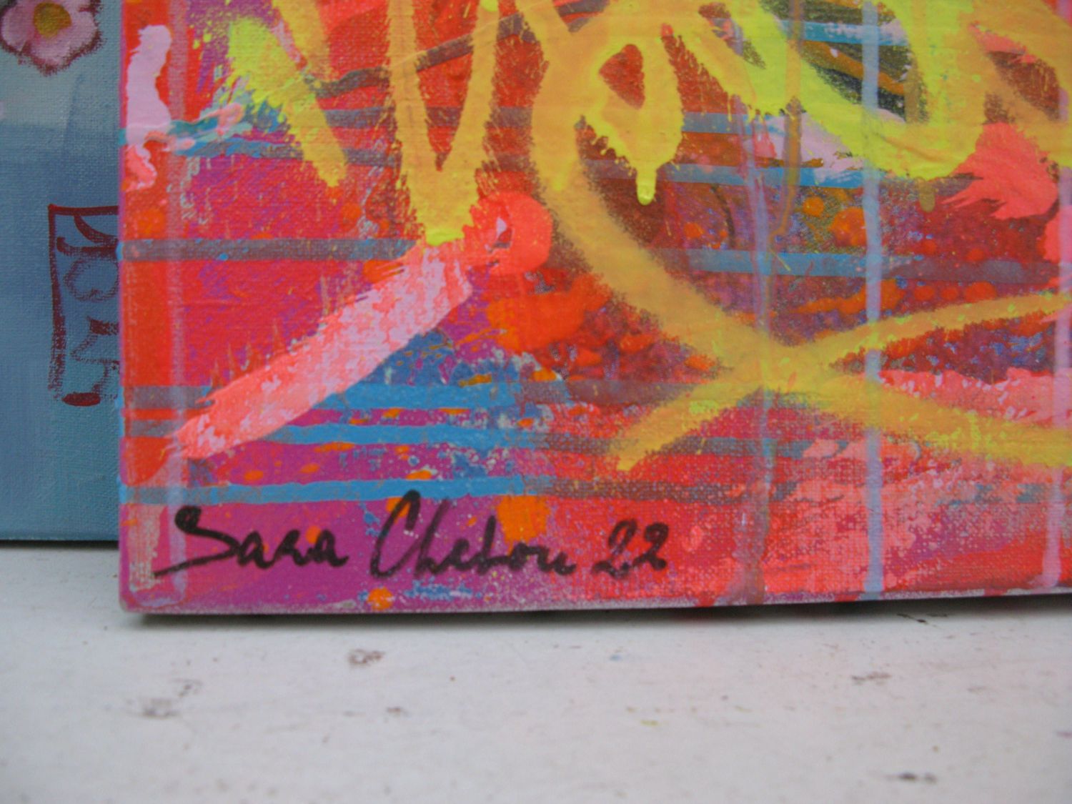 Tableau de SARA CHELOU a pour titre Viva La Vida style street pop art dim : SARA CHELOUprix:1700