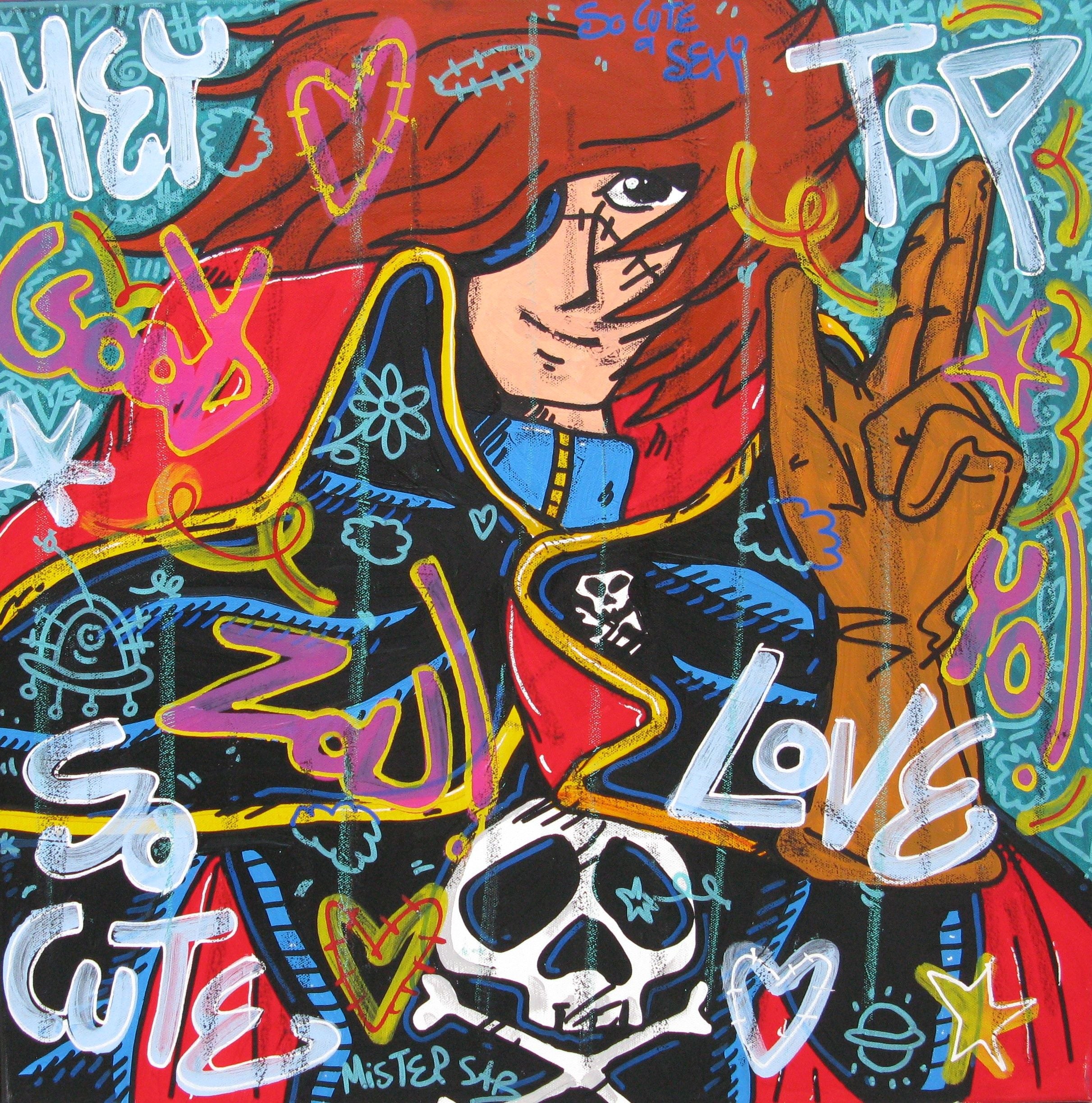 Tableau de RICO SAB a pour titre Albator style street pop art, street art dim : RICO SABprix:600