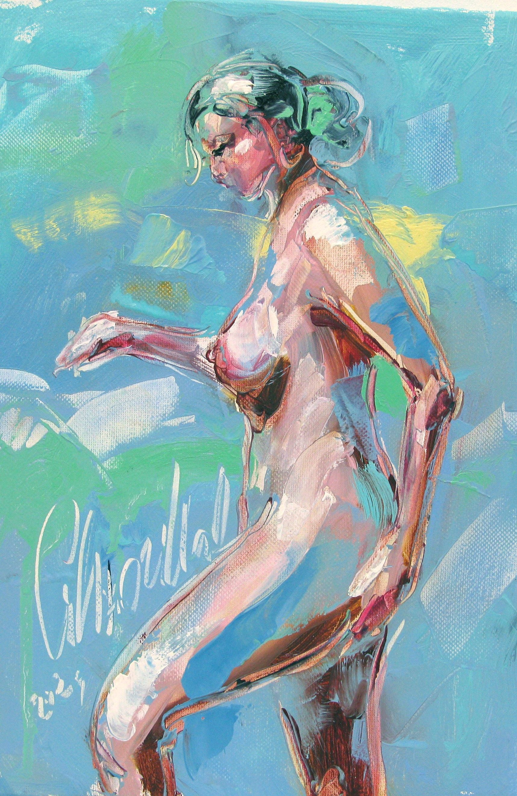 Tableau de OLENA SINIUHINA a pour titre Bord de mer style figuratif dim : OLENA SINIUHINAprix:140