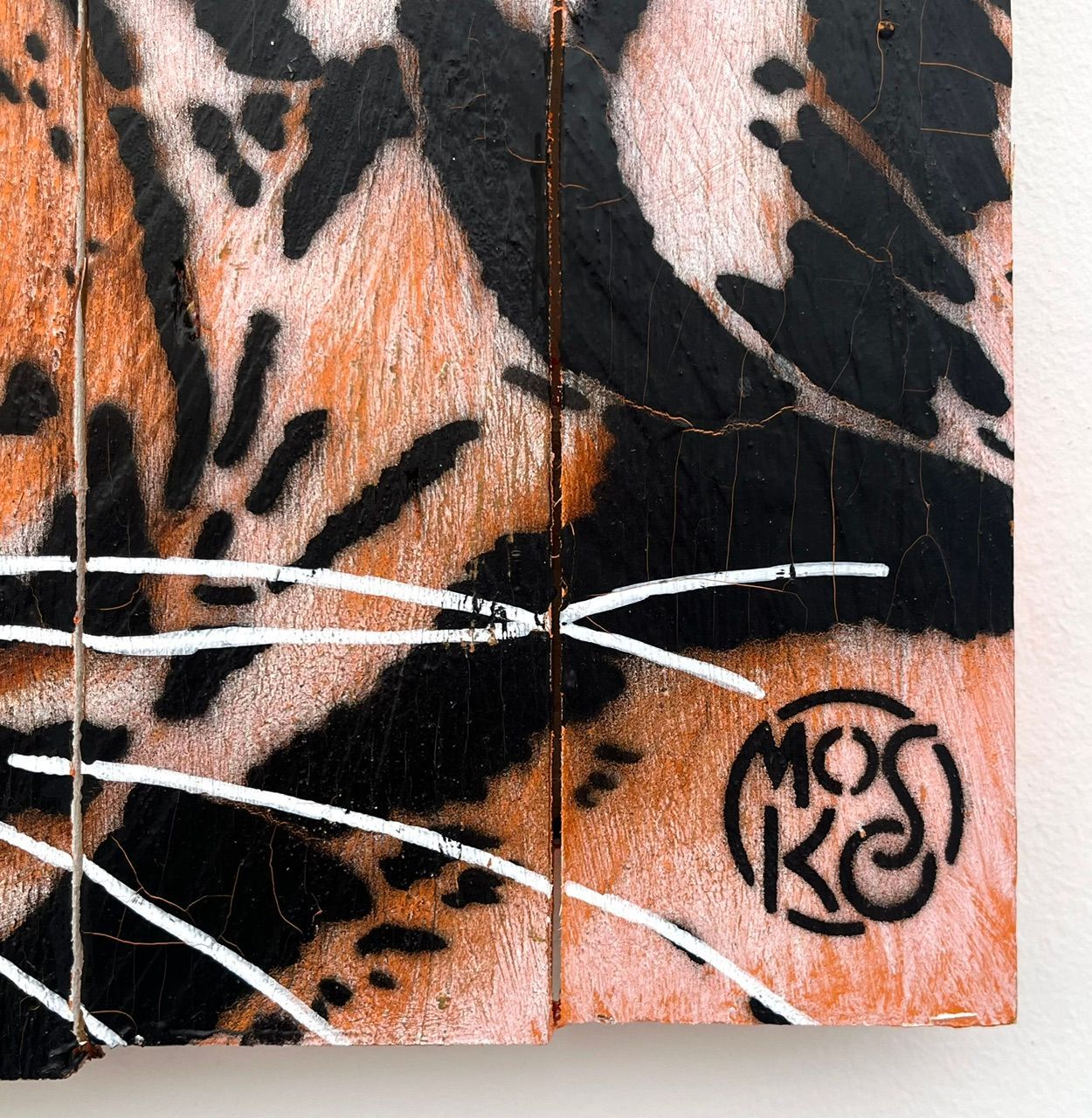 Tableau de MOSKO a pour titre Focus tigre style street art dim : MOSKOprix:1050
