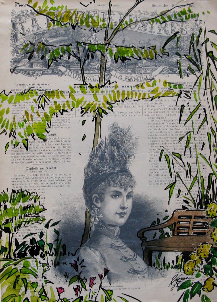 Dessin de CYRIL REGUERRE a pour titre LA MODE ILLUSTREE 4 style figuratif dim : CYRIL REGUERREprix:130