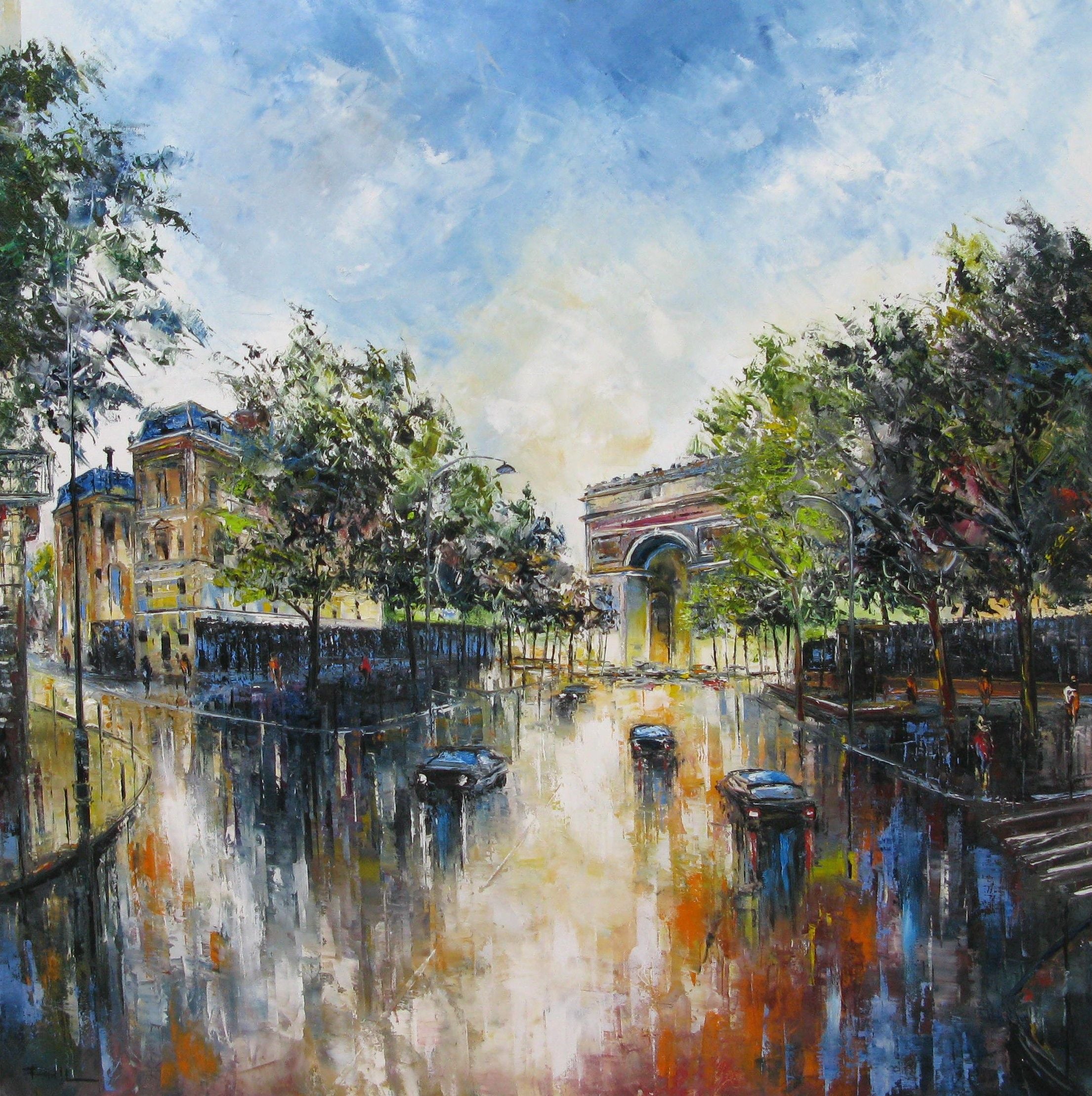 Tableau de PHIL a pour titre L'Etoile, Paris style figuratif dim : PHILprix:850
