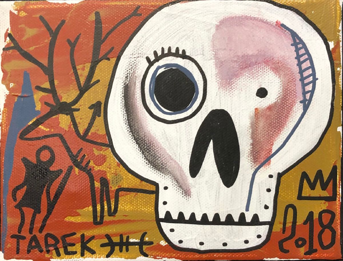 Tableau de TAREK a pour titre SKULL AND CERF style no dim : TAREKprix:75