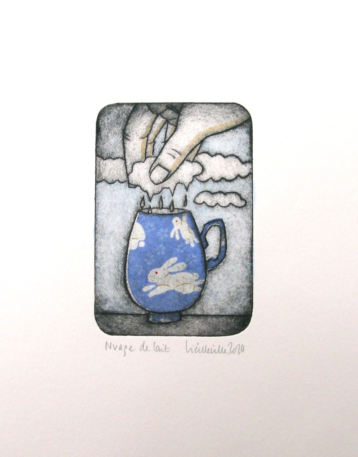 Editions d'art de NAVIEILLEVILLE a pour titre nuage de lait style grapique, figurative dim : NAVIEILLEVILLEprix:30