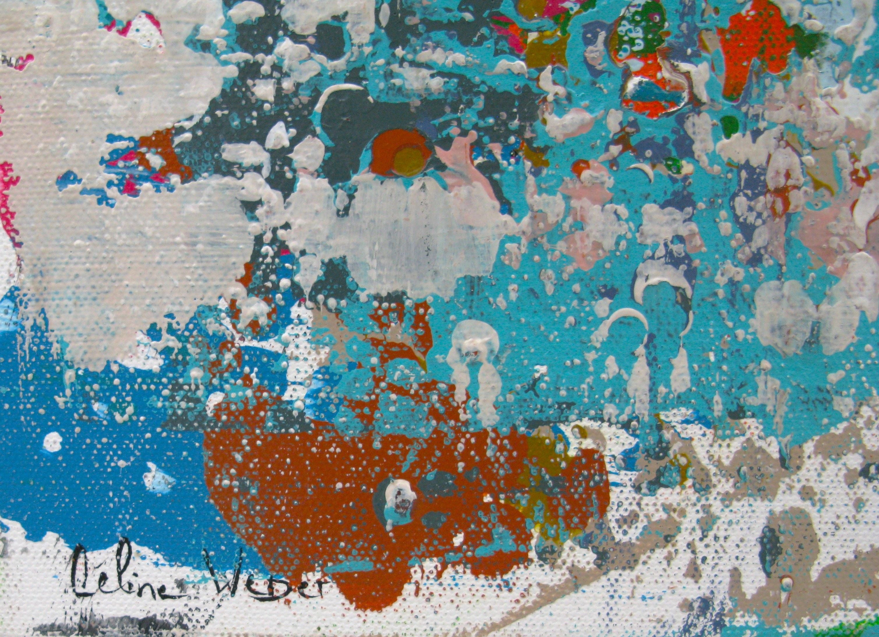 Tableau de CELINE WEBER a pour titre STONE LAGUNES style abstrait dim : CELINE WEBERprix:650