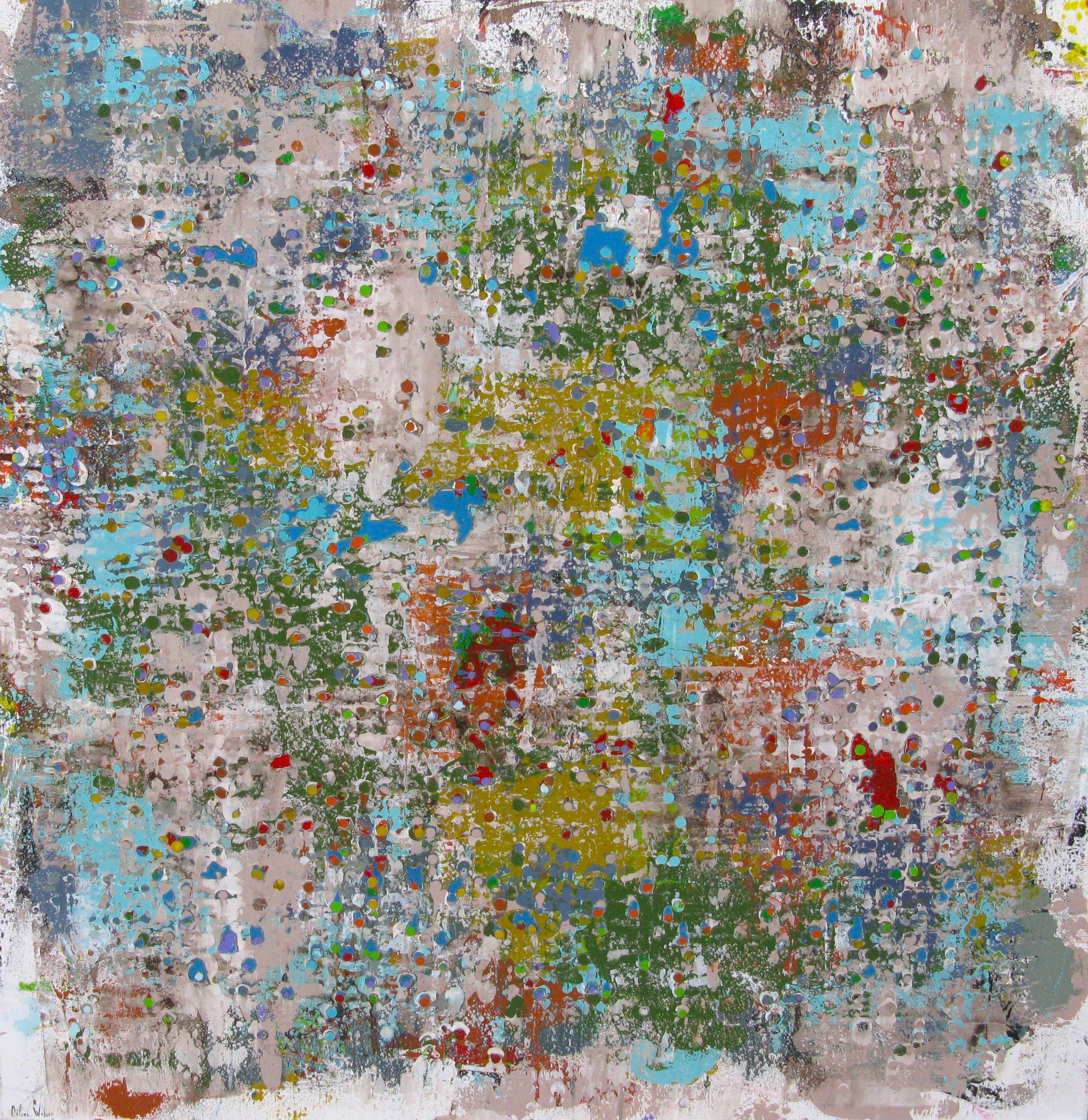 Tableau de CELINE WEBER a pour titre STONE CITRINE style abstrait dim : CELINE WEBERprix:1150