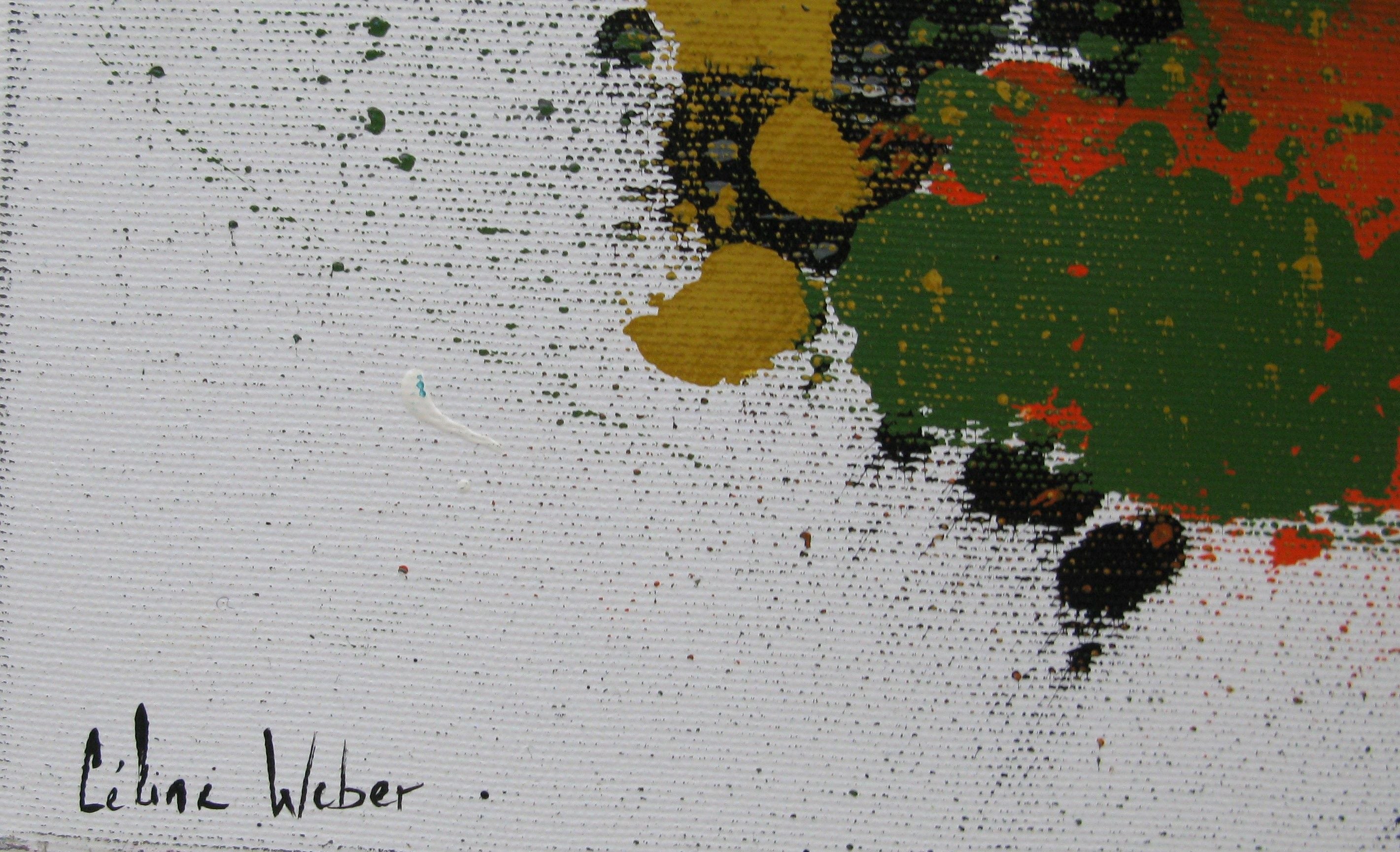 Tableau de CELINE WEBER a pour titre OXYGENE style abstrait dim : CELINE WEBERprix:900
