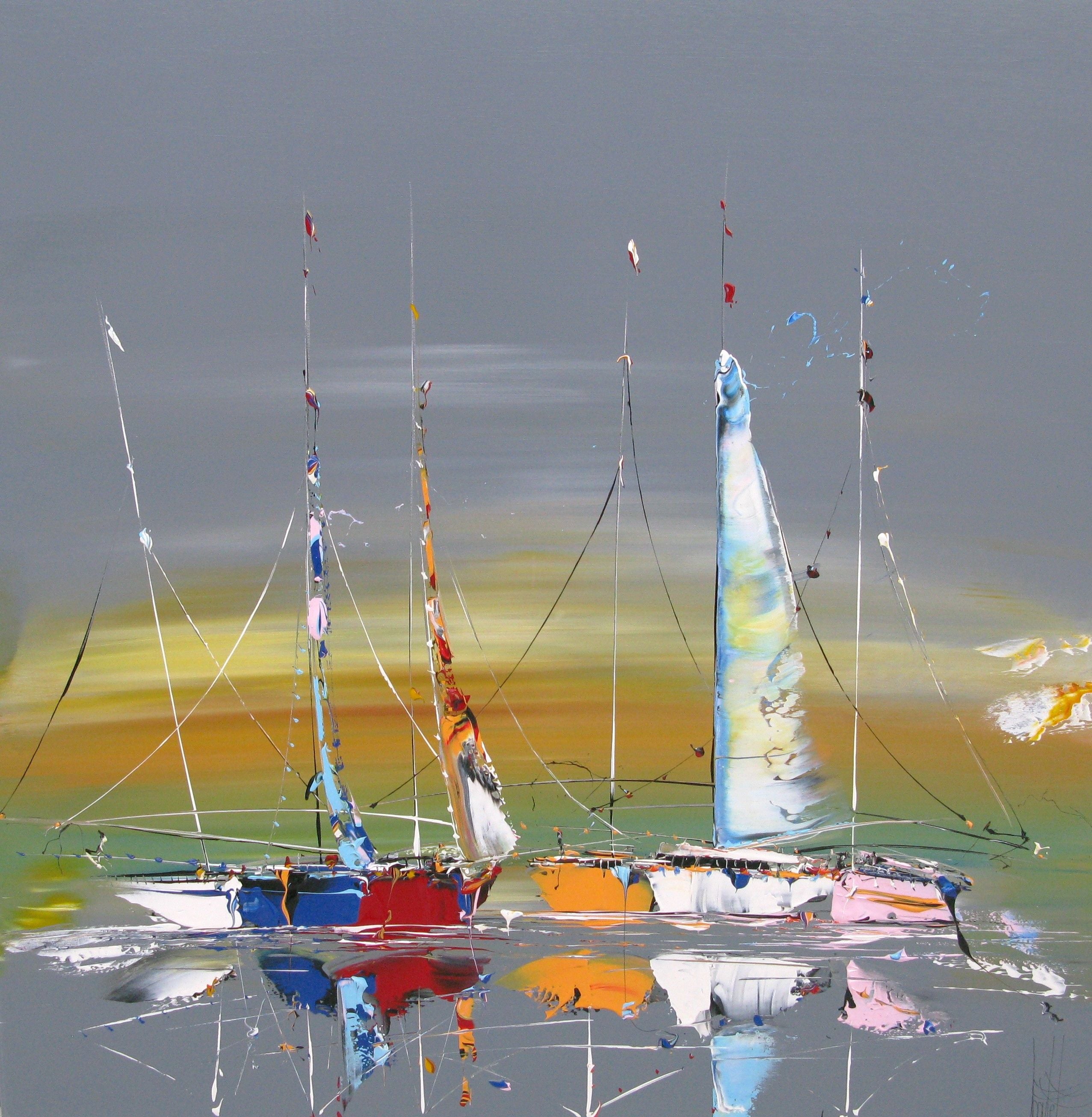 Tableau de F. BOUTET a pour titre MARINE ABSTRAITE 69 style figuratif dim : F. BOUTETprix:1200