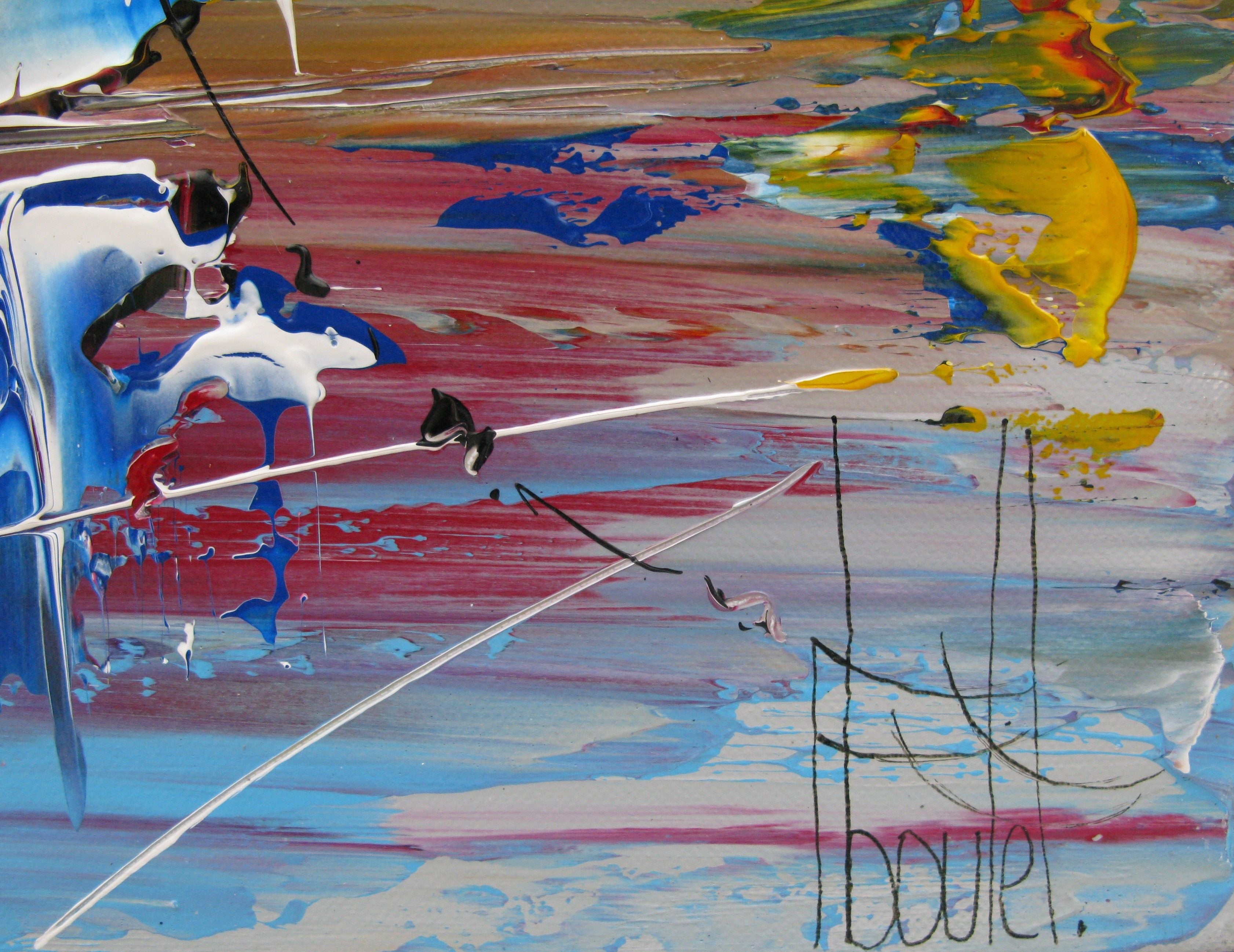 Tableau de F. BOUTET a pour titre MARINE ABSTRAITE 73 style figuratif dim : F. BOUTETprix:900