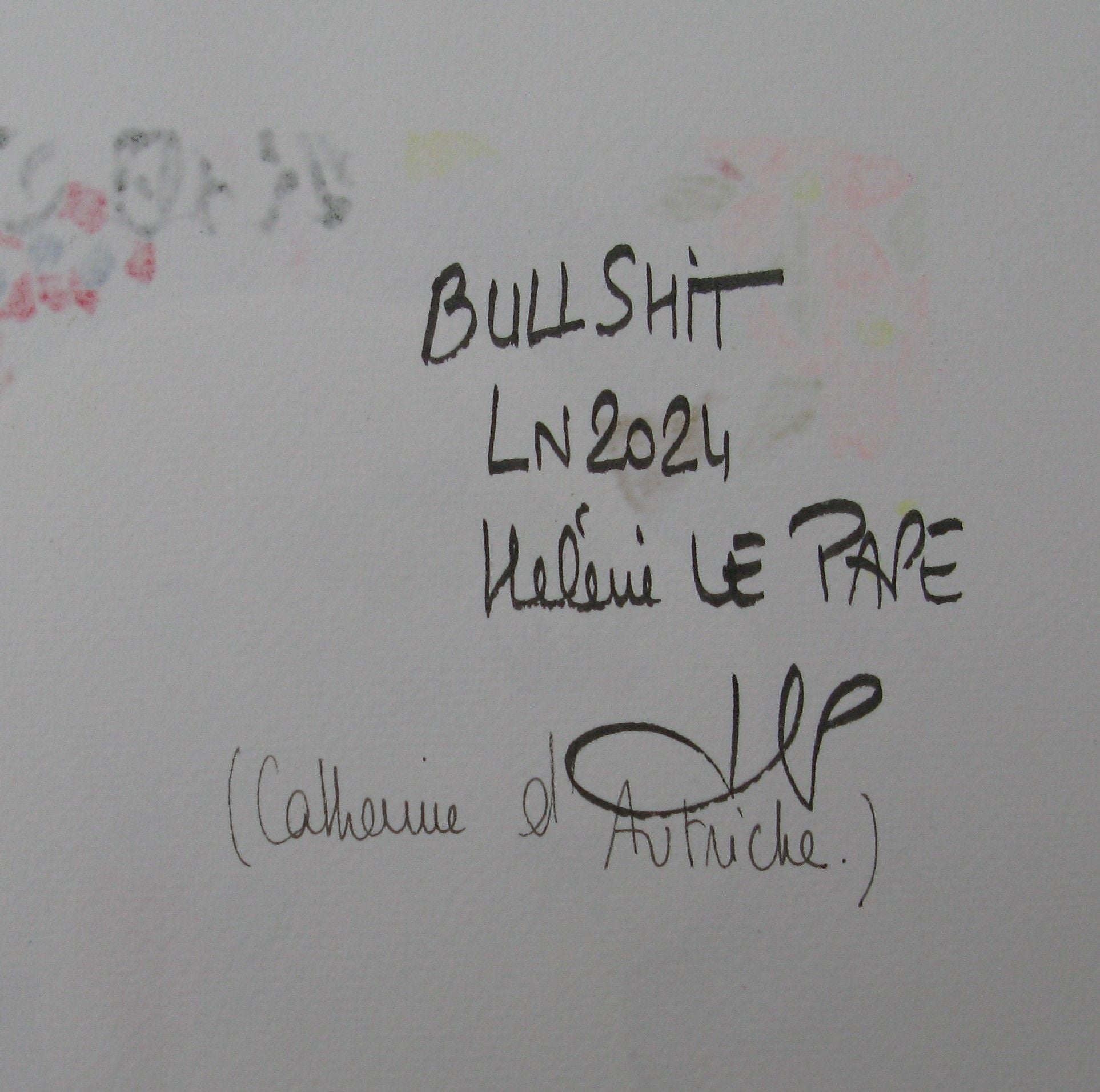 Dessin de LN LE PAPE a pour titre Bullshit style street pop art dim : LN LE PAPEprix:50