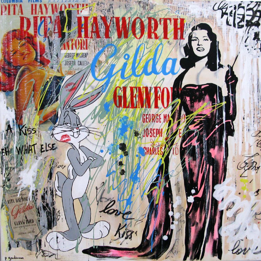Tableau de PATRICIA GADISSEUR a pour titre Gilda style graffiti, street pop art dim : PATRICIA GADISSEURprix:700