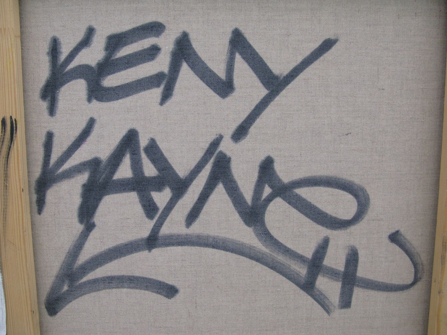 Tableau de KENY a pour titre Paradise Paris style graffiti, street art dim : KENYprix:800