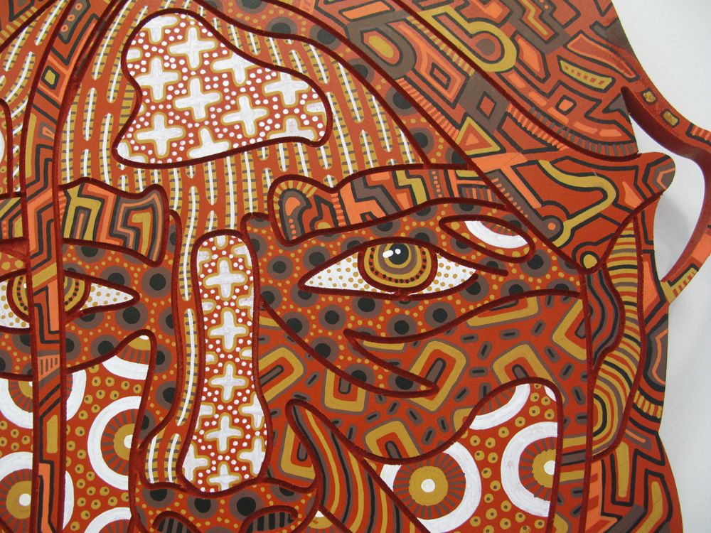 Sculpture de JACK JACQUOT a pour titre Portrait orange style street pop art dim : JACK JACQUOTprix:1600