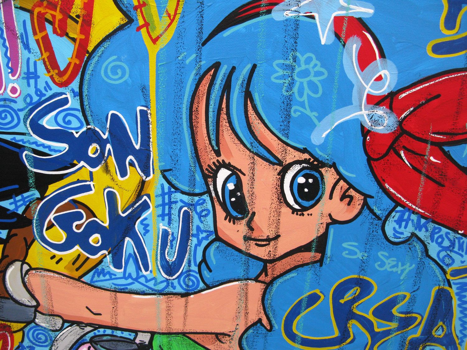 Tableau de RICO SAB a pour titre Hey Bulma style street pop art, street art dim : RICO SABprix:950