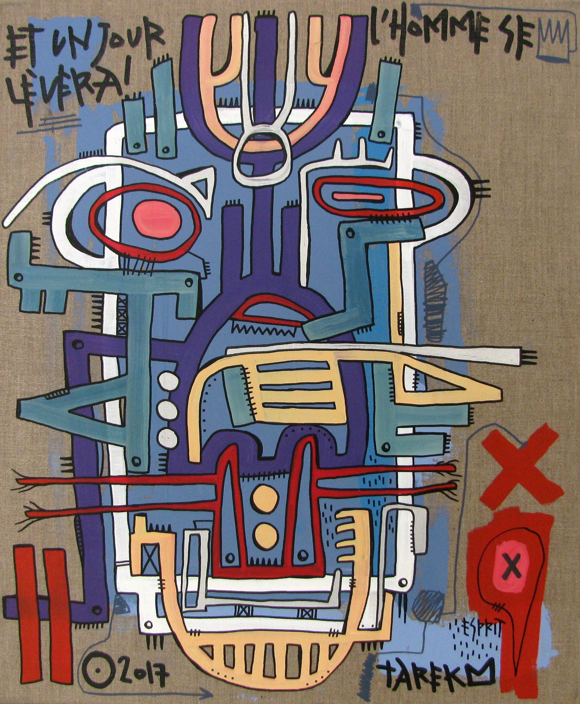 Tableau de TAREK a pour titre MASK #11 GEOMETRIK style graphique dim : TAREKprix:850