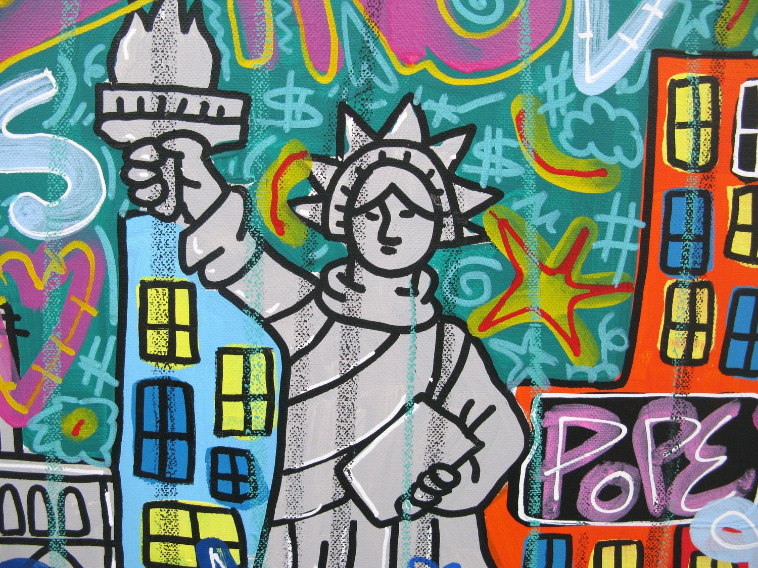 Tableau de RICO SAB a pour titre New york Paris style street pop art, street art dim : RICO SABprix:1350