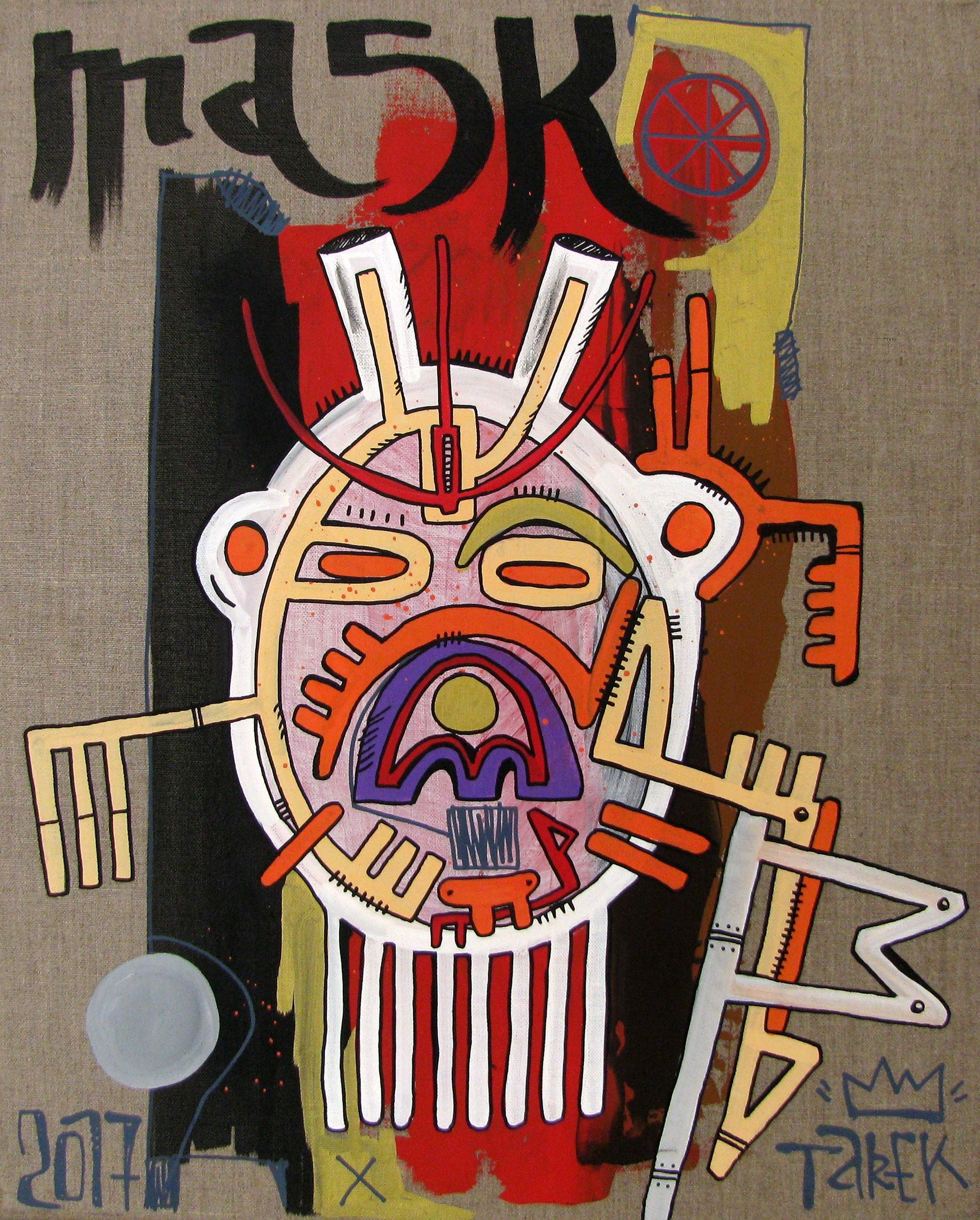 Tableau de TAREK a pour titre MASK #13 GEOMETRIK style graphique dim : TAREKprix:850