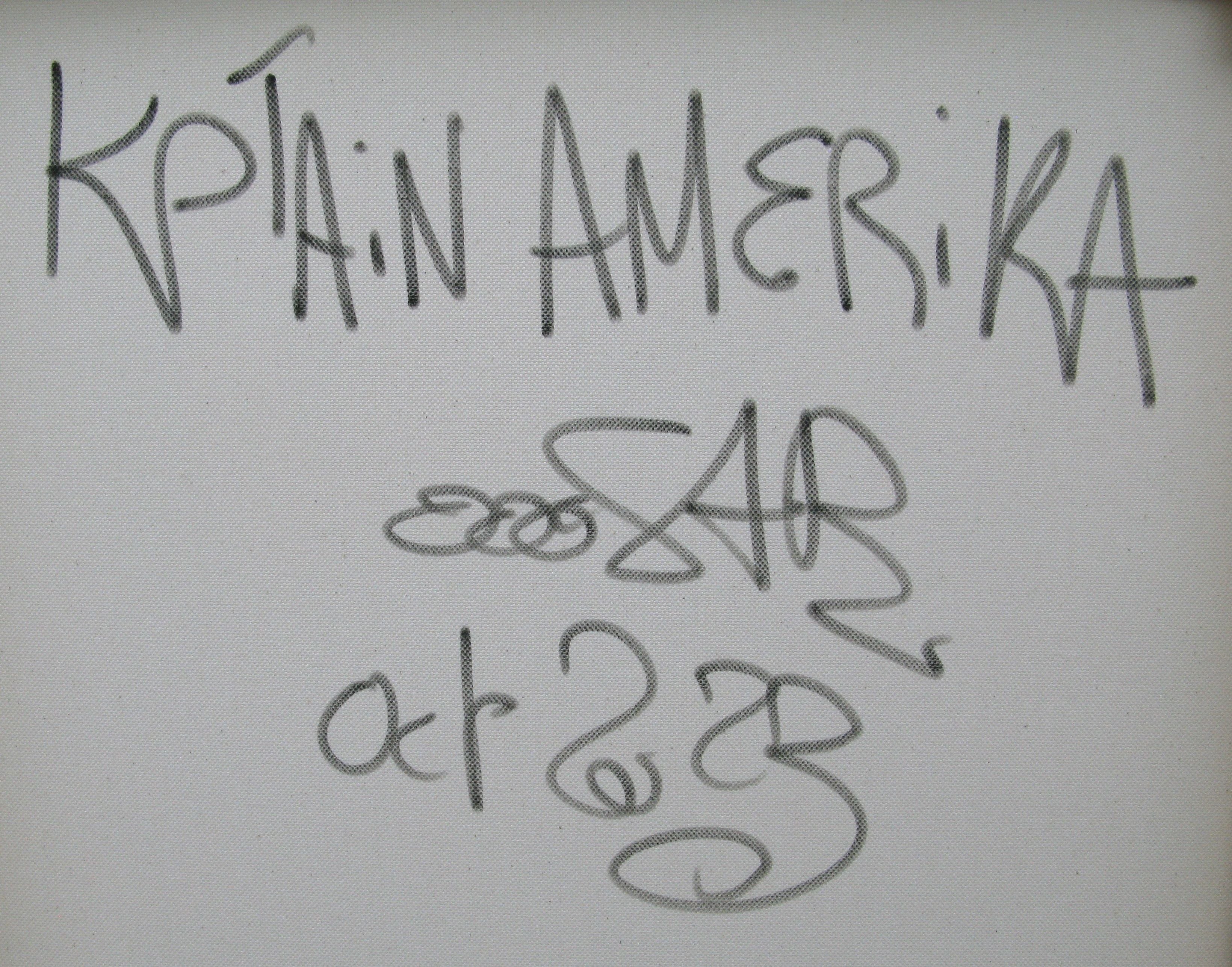 Tableau de RICO SAB a pour titre Kptain America style street pop art, street art dim : RICO SABprix:1350