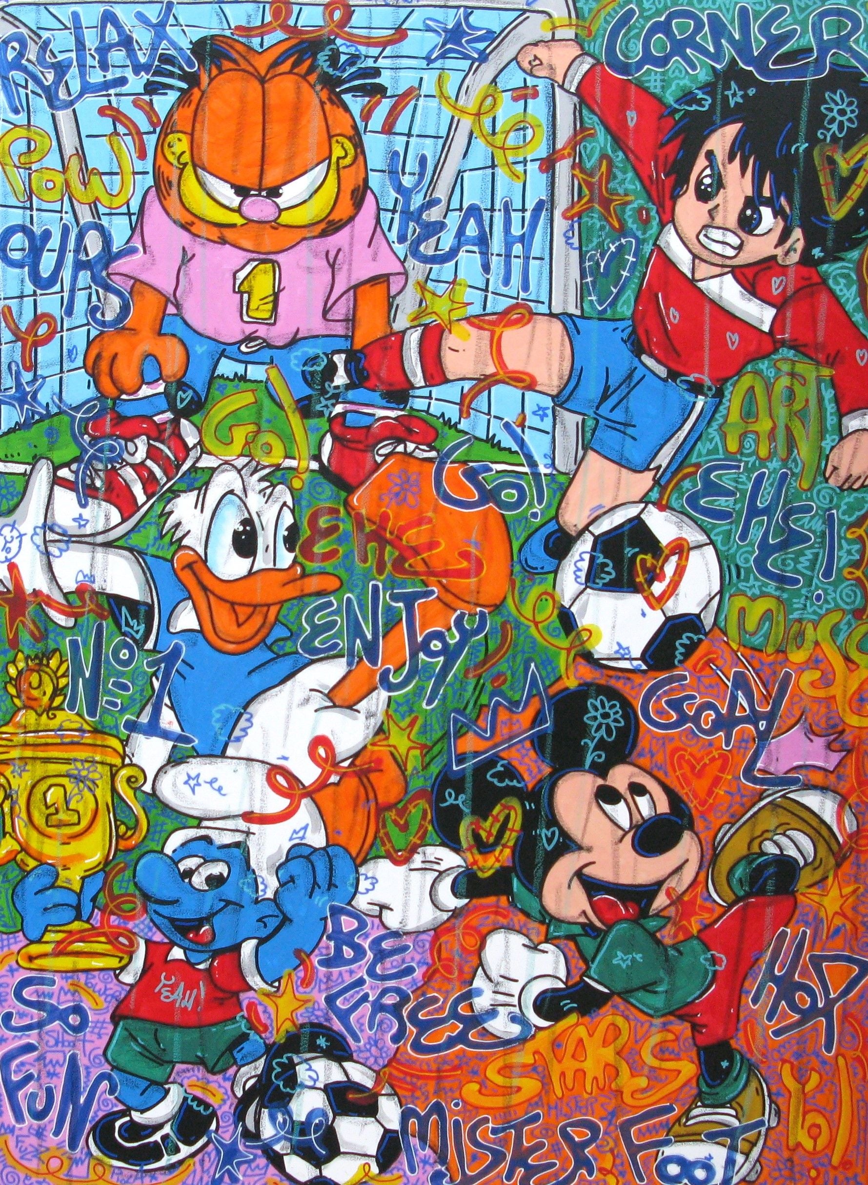Tableau de RICO SAB a pour titre Stars foot style street pop art, street art dim : RICO SABprix:1350