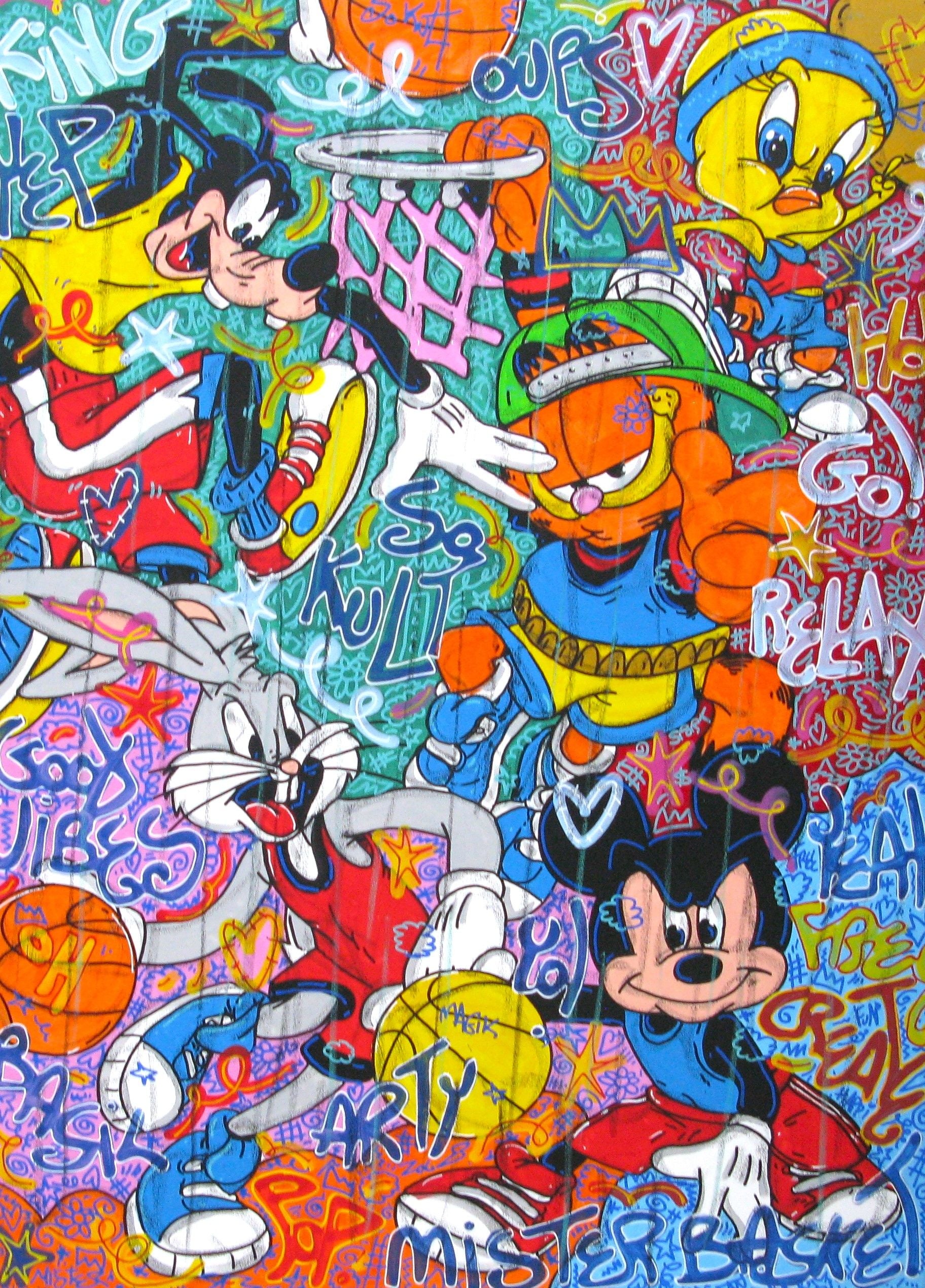 Tableau de RICO SAB a pour titre Basketeam style street pop art, street art dim : RICO SABprix:1350