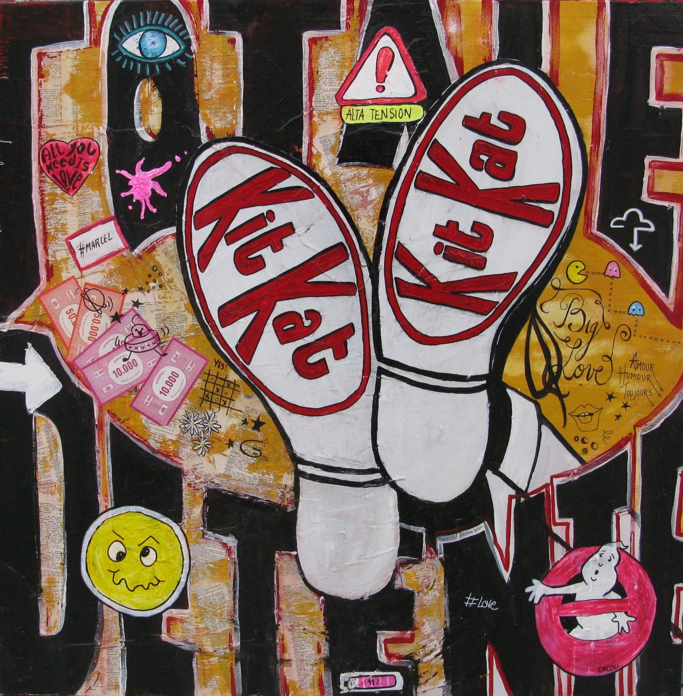 Tableau de CACOU a pour titre KIT KAT style graphique dim : CACOUprix:550