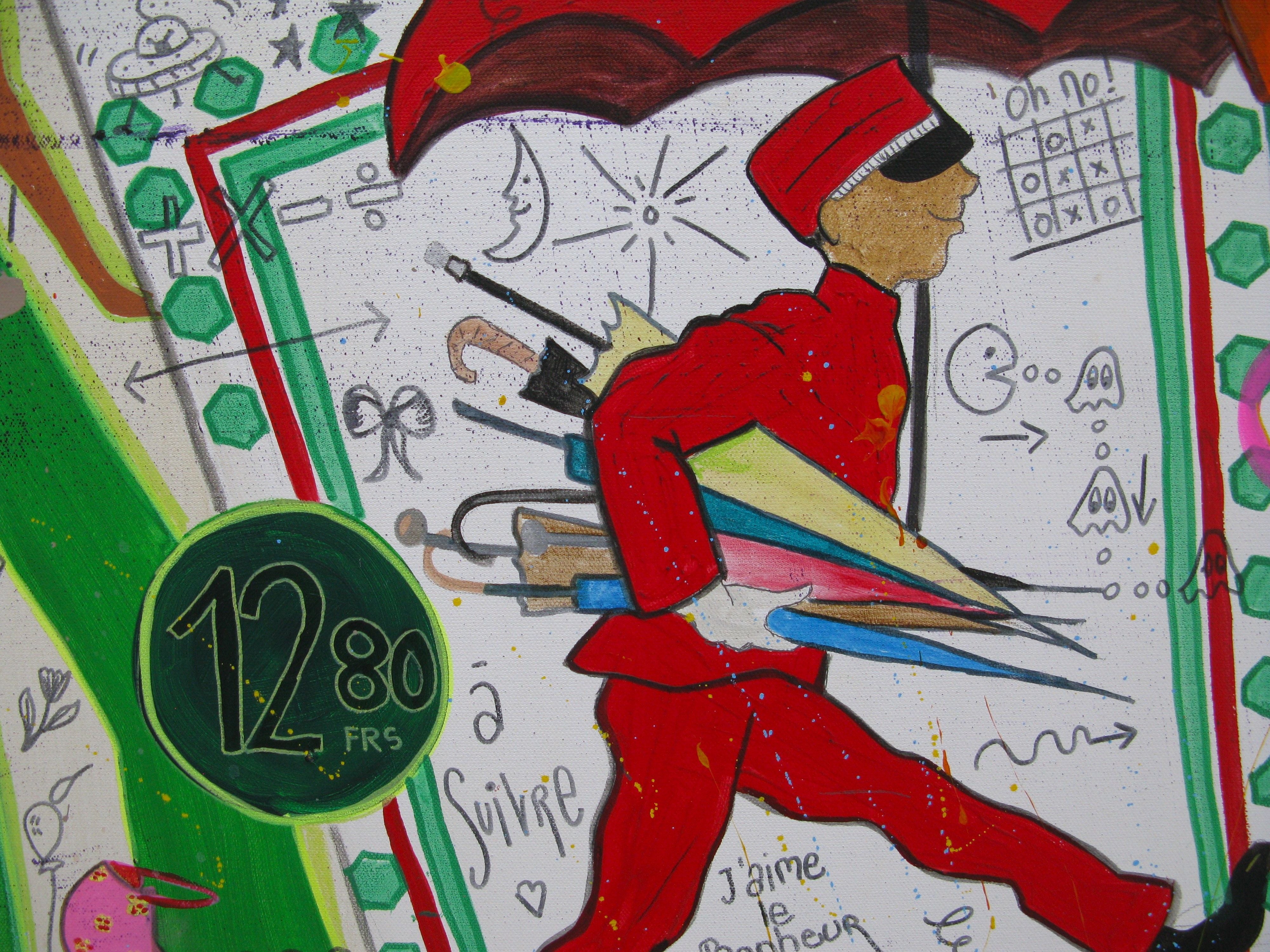 Tableau de CACOU a pour titre DRRRING style graphique dim : CACOUprix:850