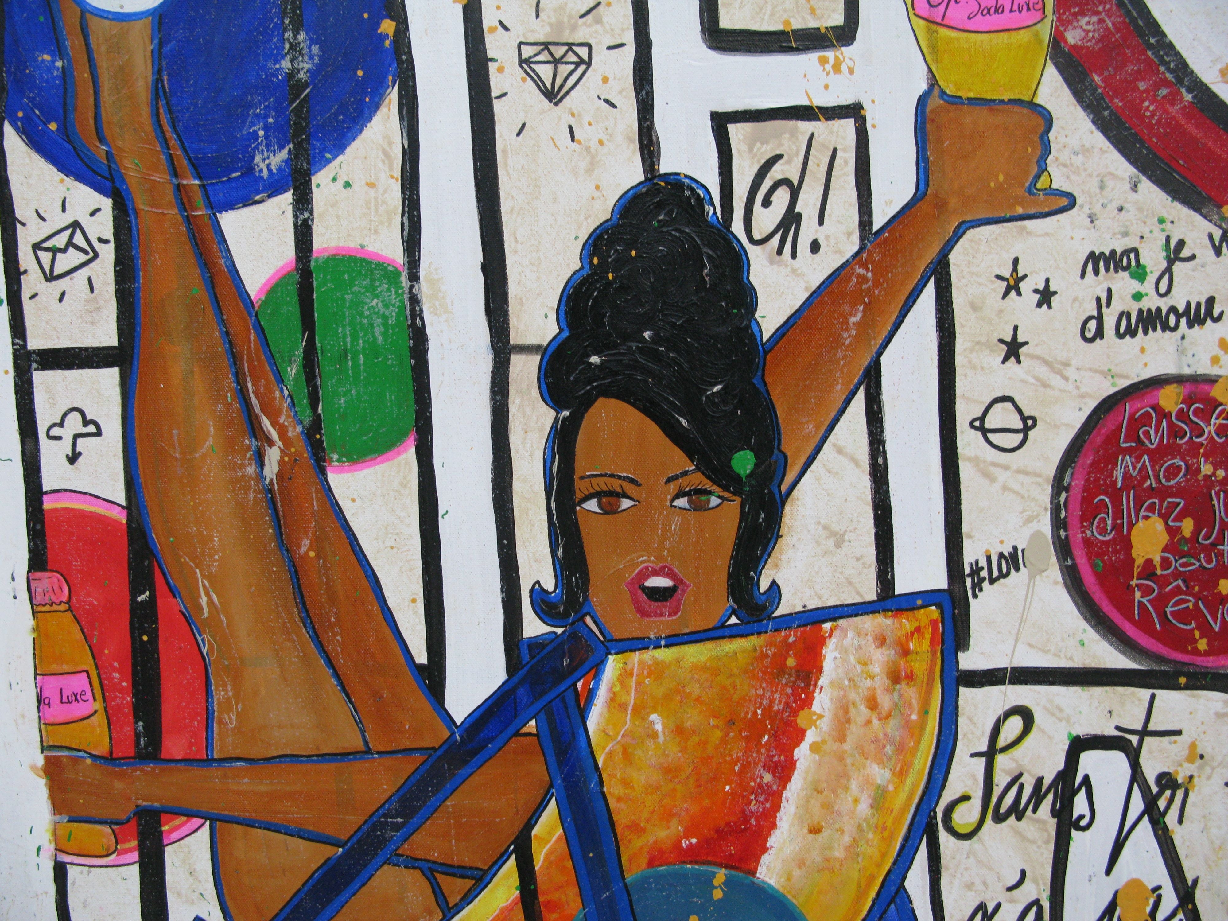 Tableau de CACOU a pour titre OH LA LA LA style graphique dim : CACOUprix:850
