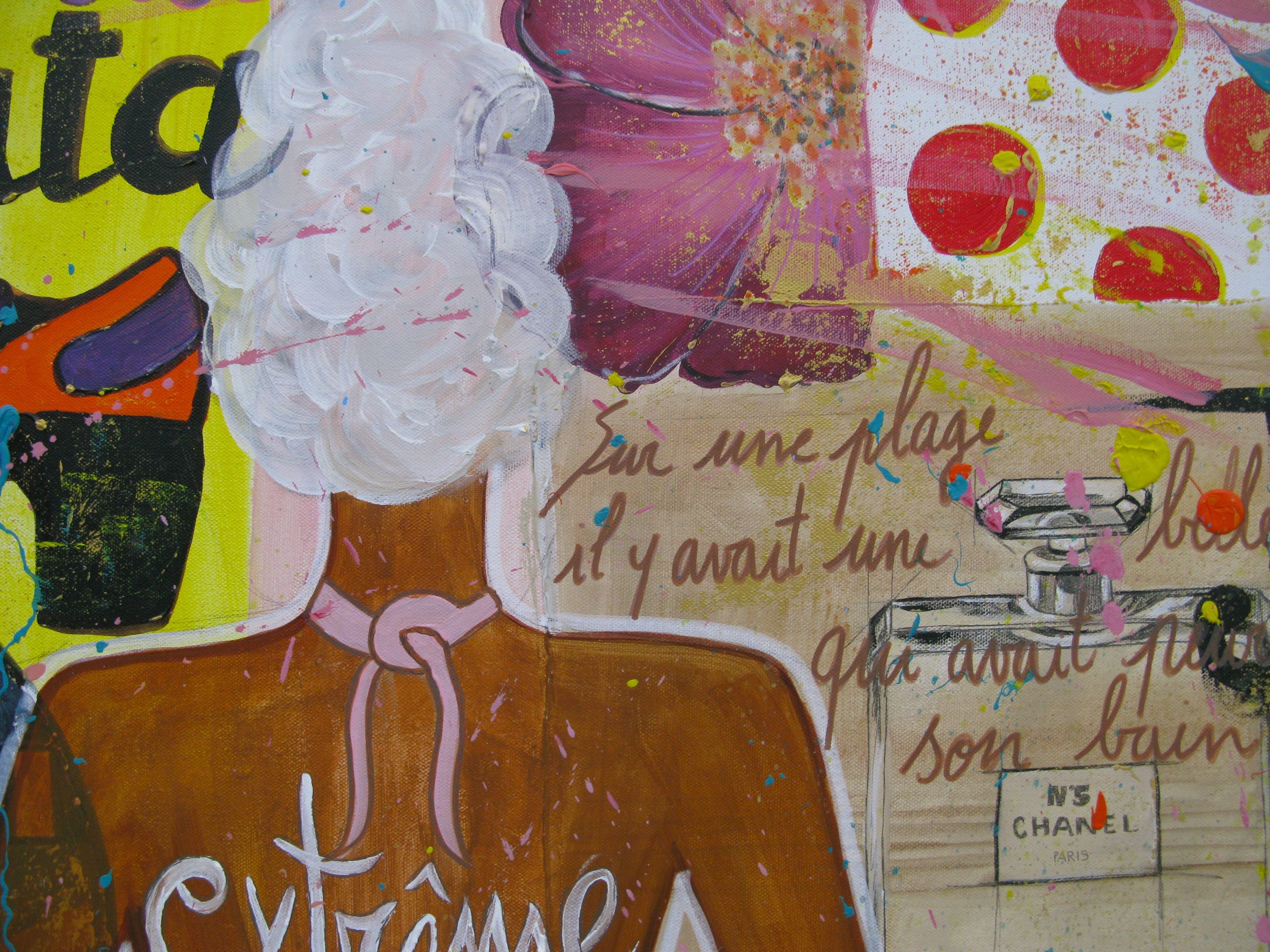 Tableau de CACOU a pour titre SILENT DISCO style graphique dim : CACOUprix:850