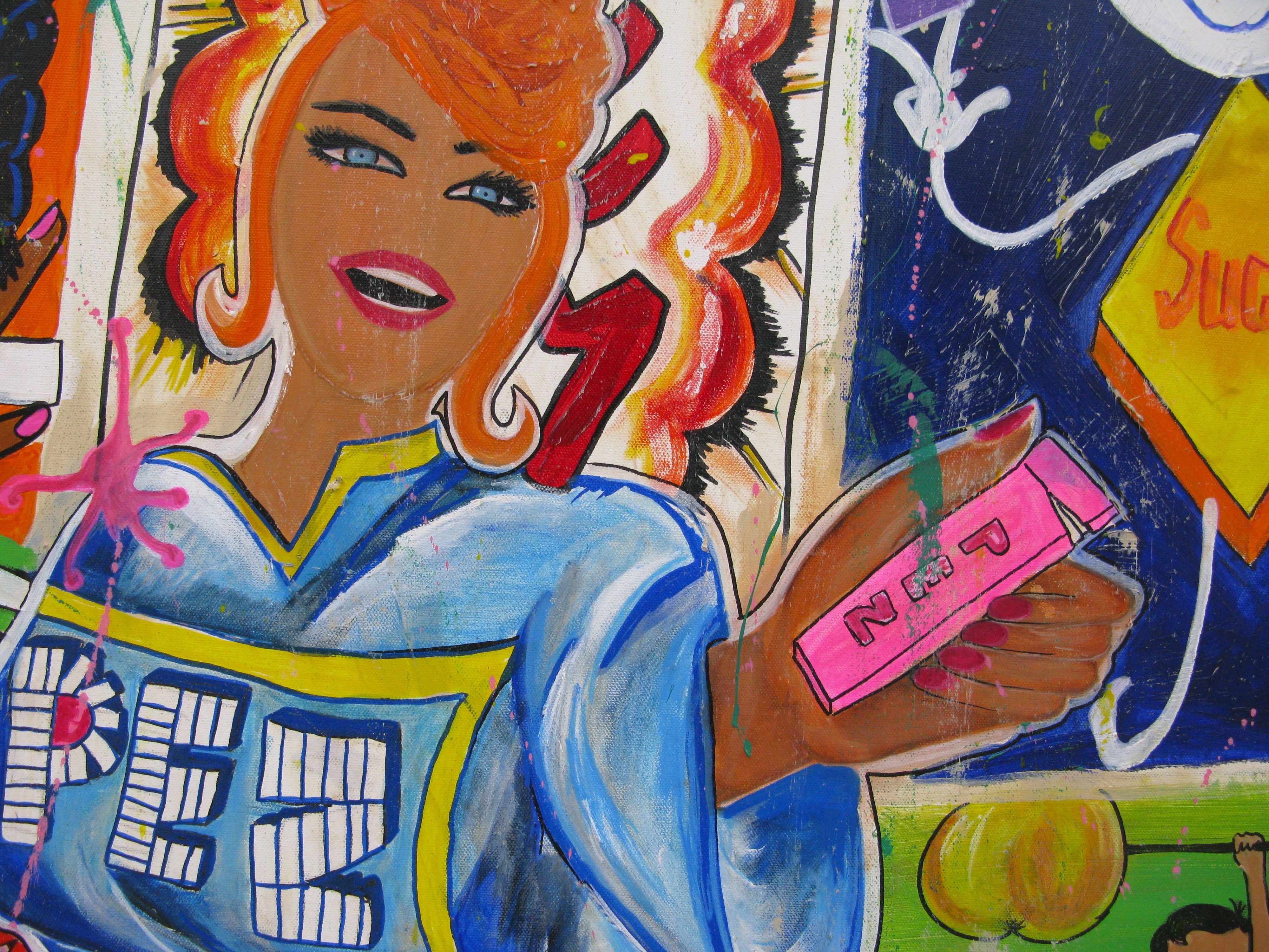 Tableau de CACOU a pour titre PEZ style graphique dim : CACOUprix:850