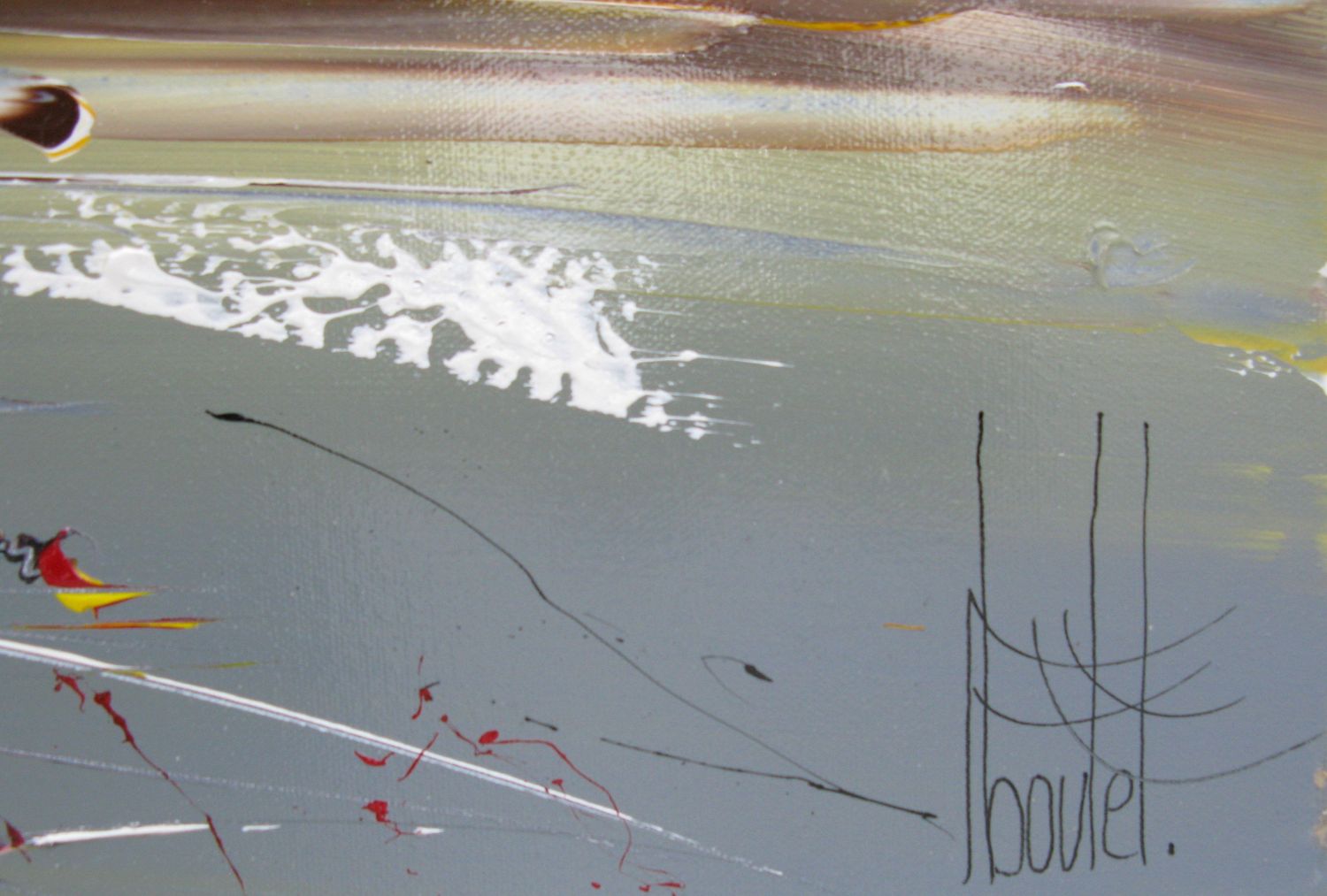 Tableau de F. BOUTET a pour titre MARINE ABSTRAITE 74 style figuratif dim : F. BOUTETprix:900